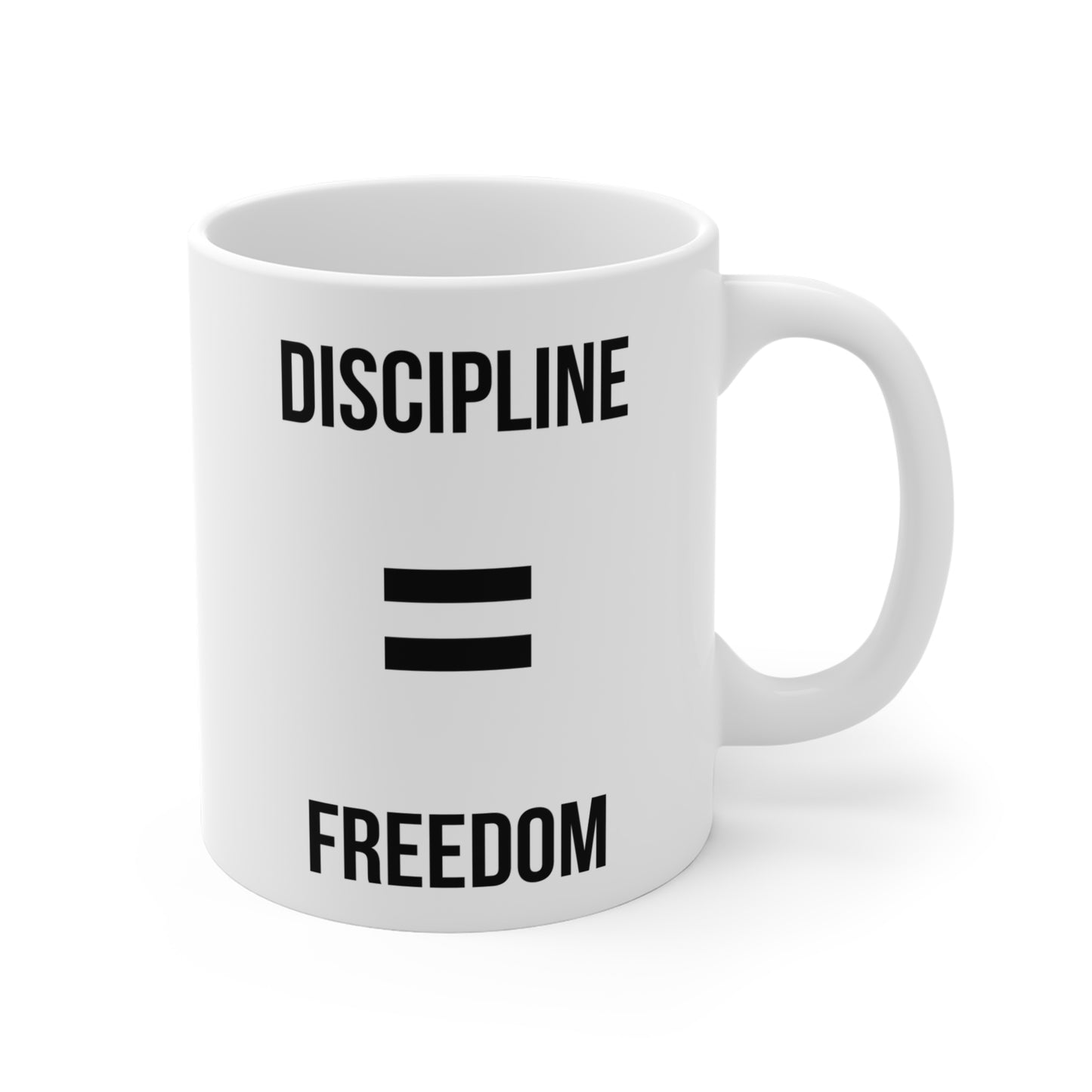 Discipline Equals Freedom (3) - White Motivation Mug (CAD)