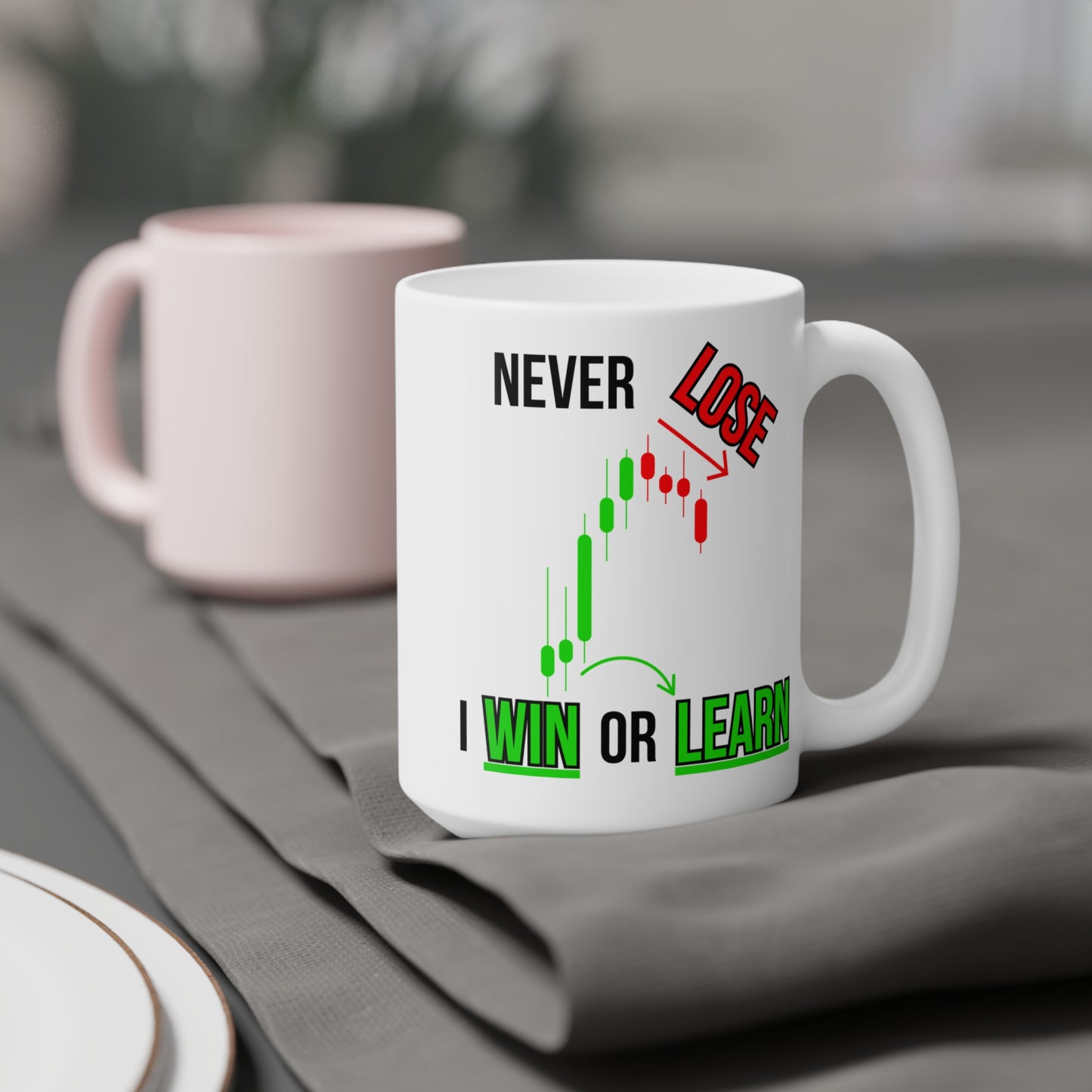 Never Lose, I Win or Learn - White Trading Mug (CAD)