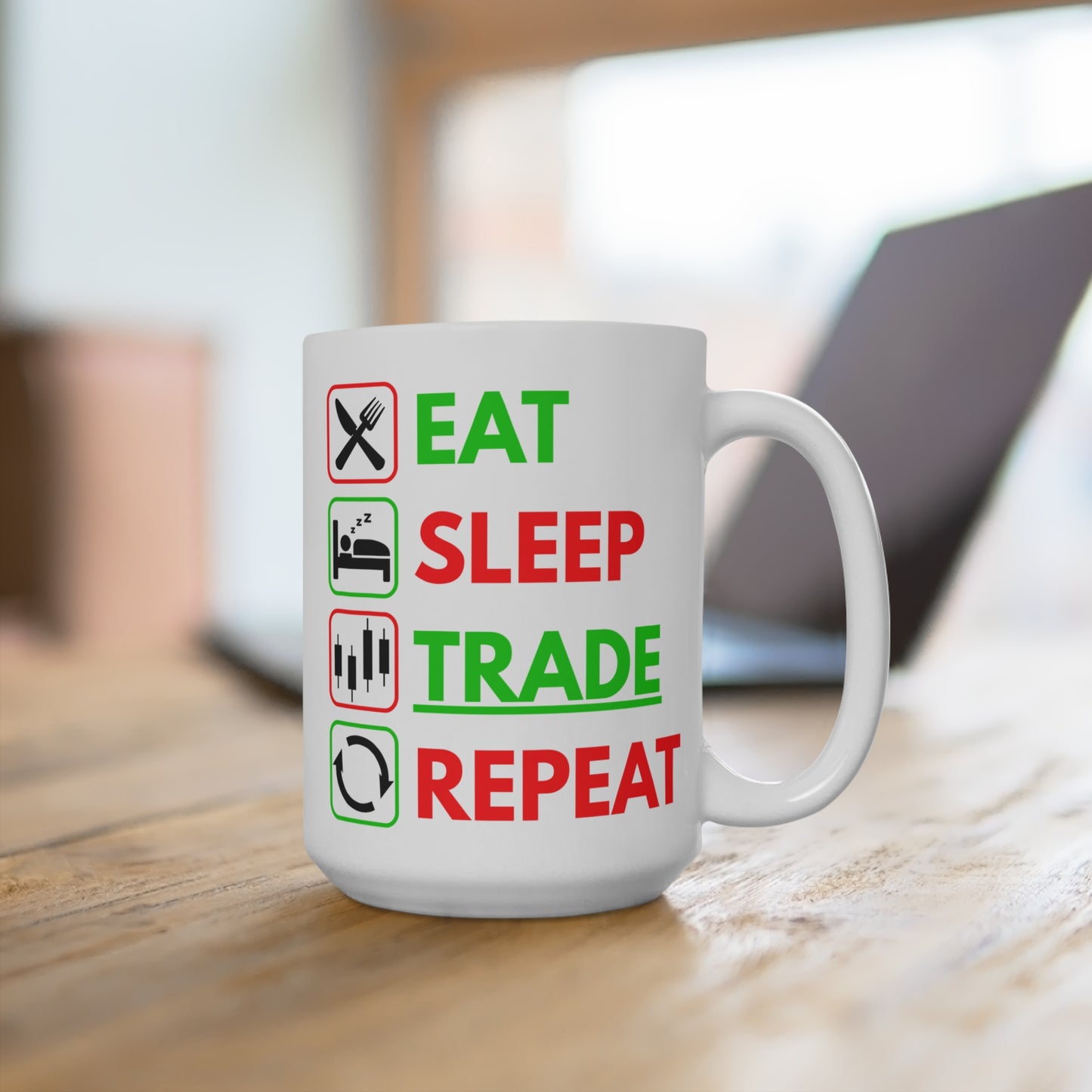 Eat Sleep Trade Repeat (1) - White Trading Mug (CAD)