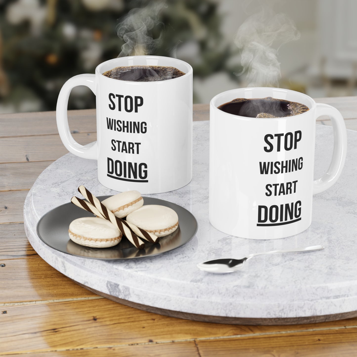 Stop Wishing Start Doing (1) - White Motivation Mug (CAD)