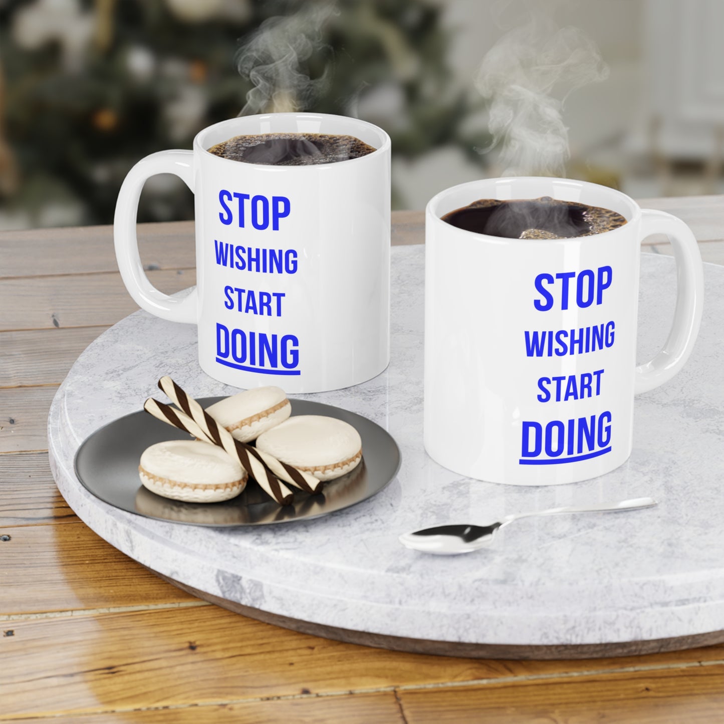 Stop Wishing Start Doing (2) - White Motivation Mug (CAD)