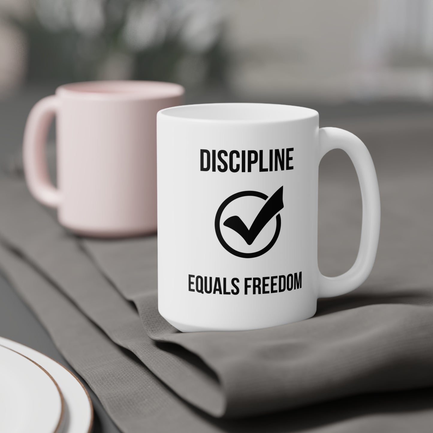 Discipline Equals Freedom (5) - White Motivation Mug (CAD)