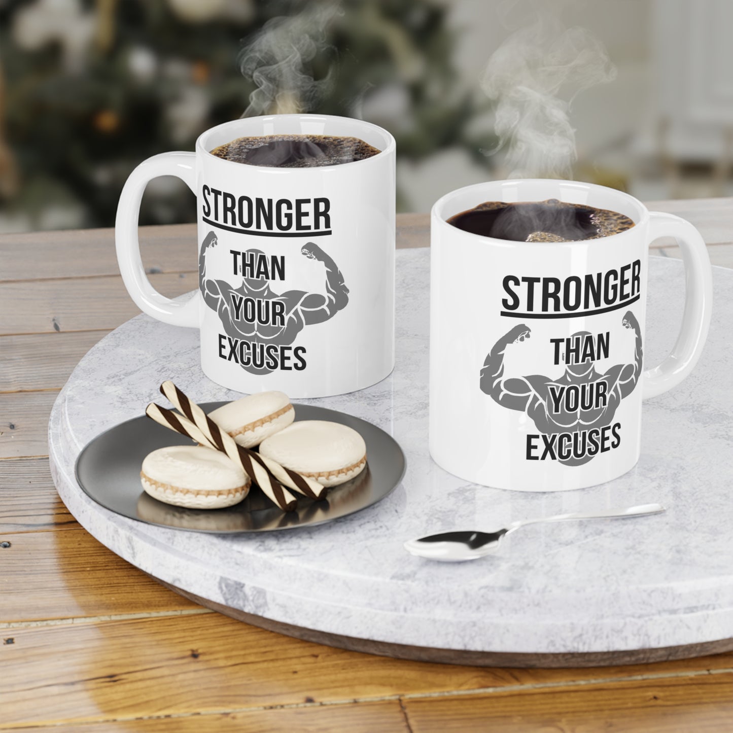 Stronger than your Excuses (3) - White Motivation Mug (CAD)