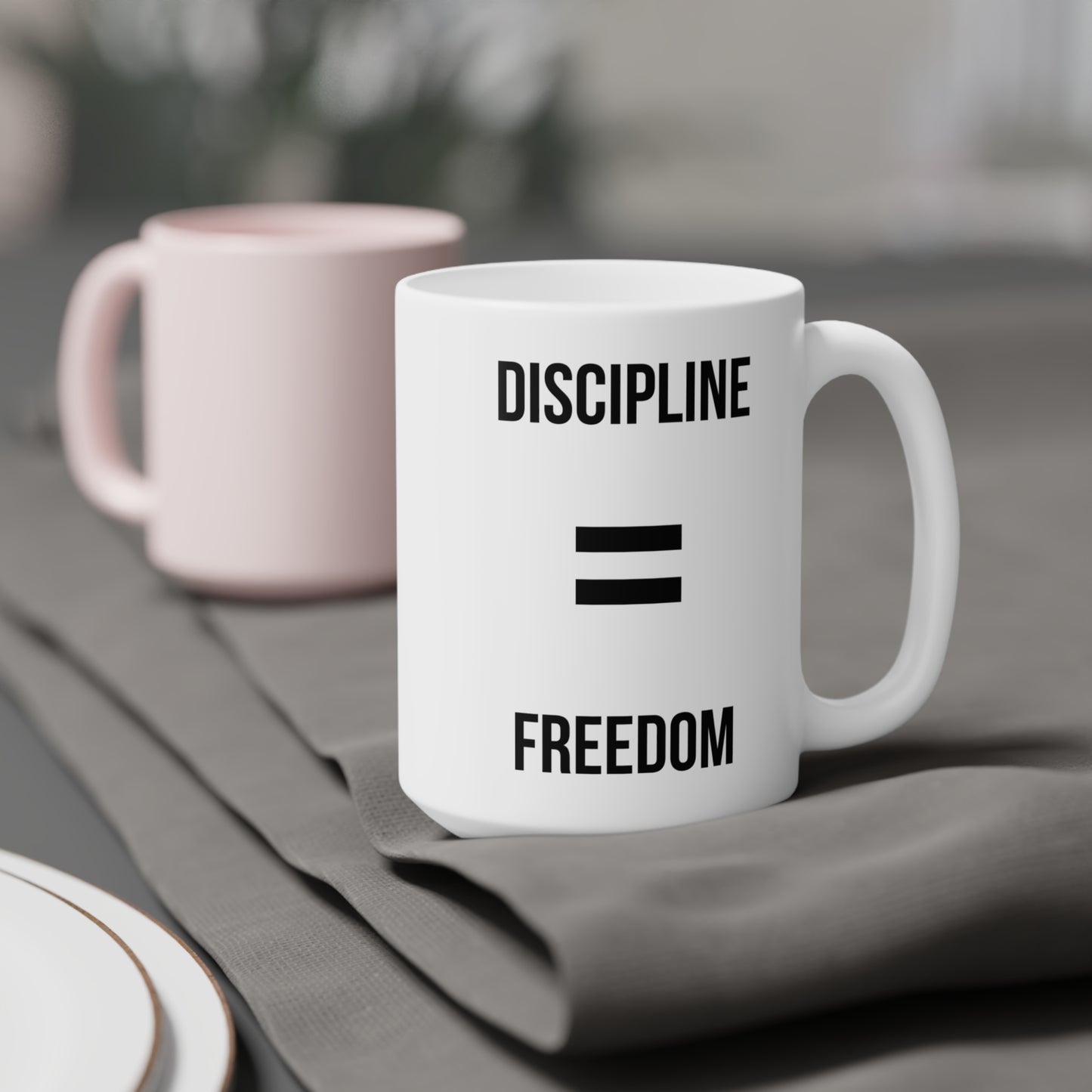 Discipline Equals Freedom (3) - White Motivation Mug (CAD)