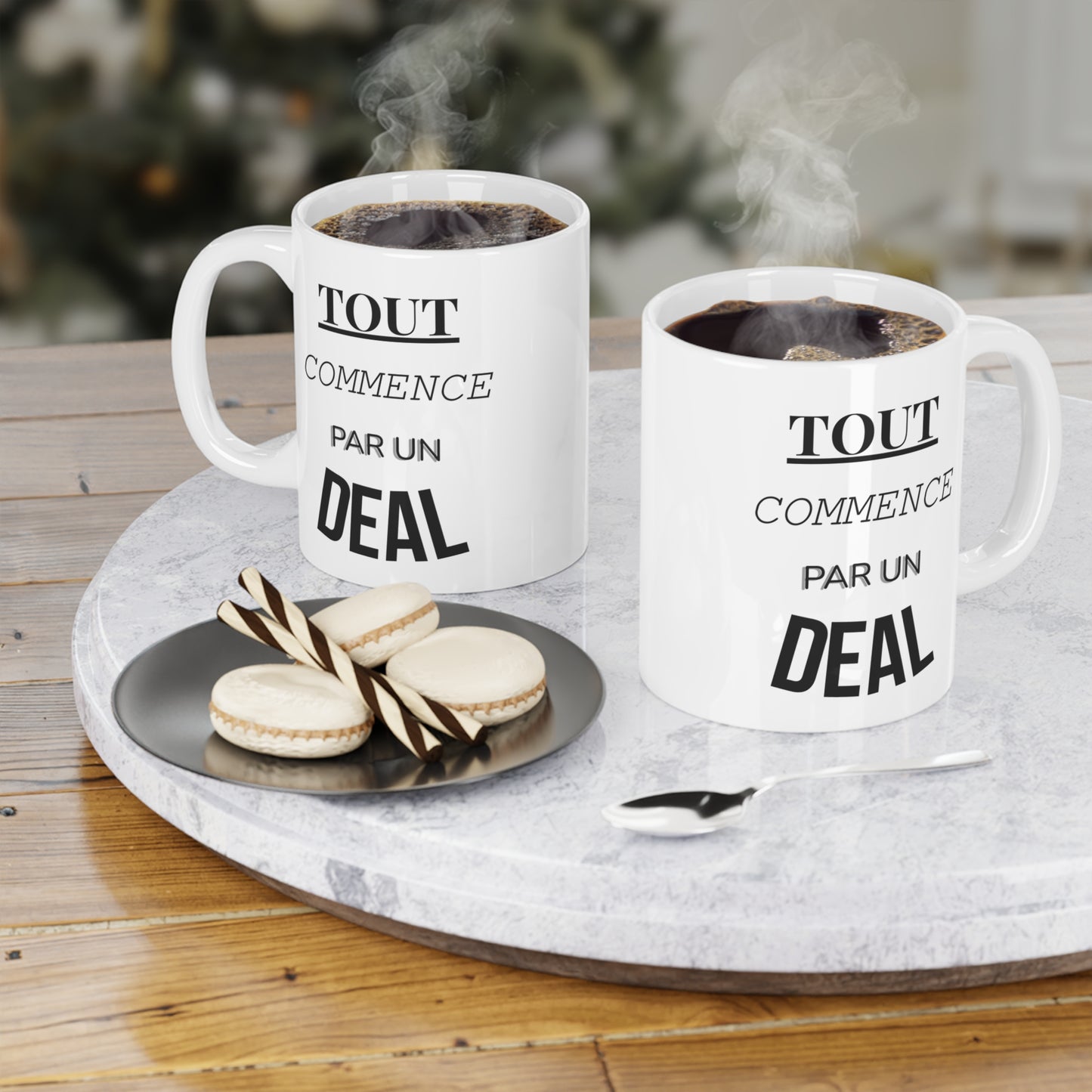 Tout Commence Par Un Deal (1) - White Motivation Mug (CAD)