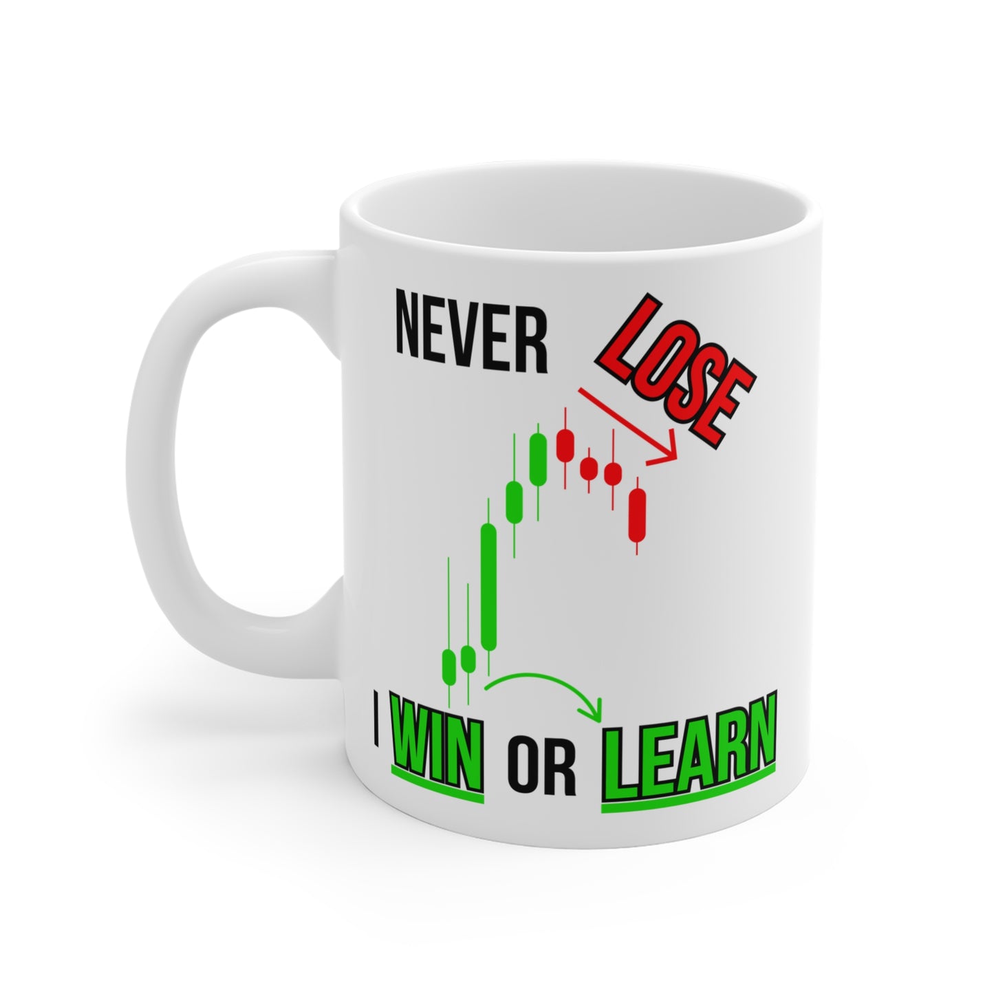 Never Lose, I Win or Learn - White Trading Mug (CAD)