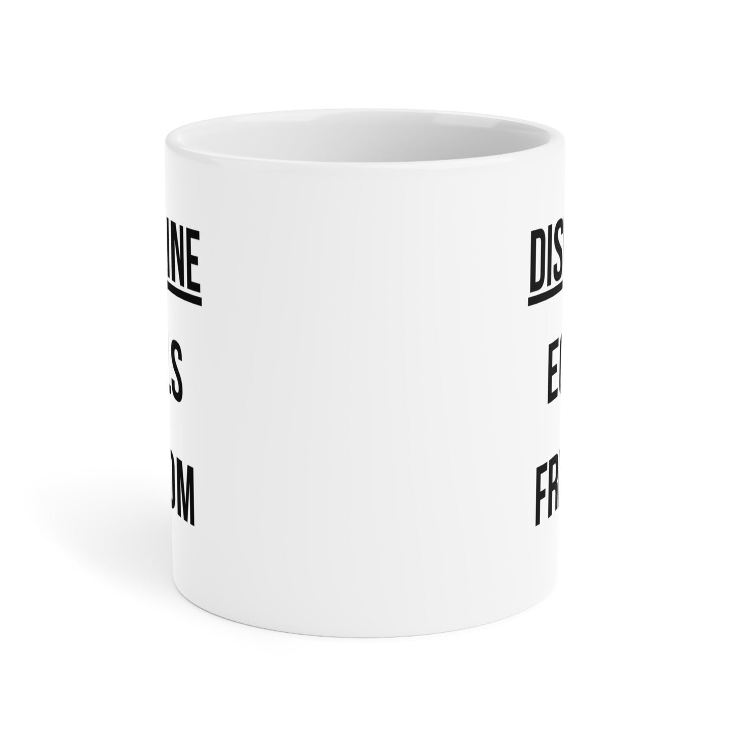 Discipline Equals Freedom (1) - White Motivation Mug (CAD)