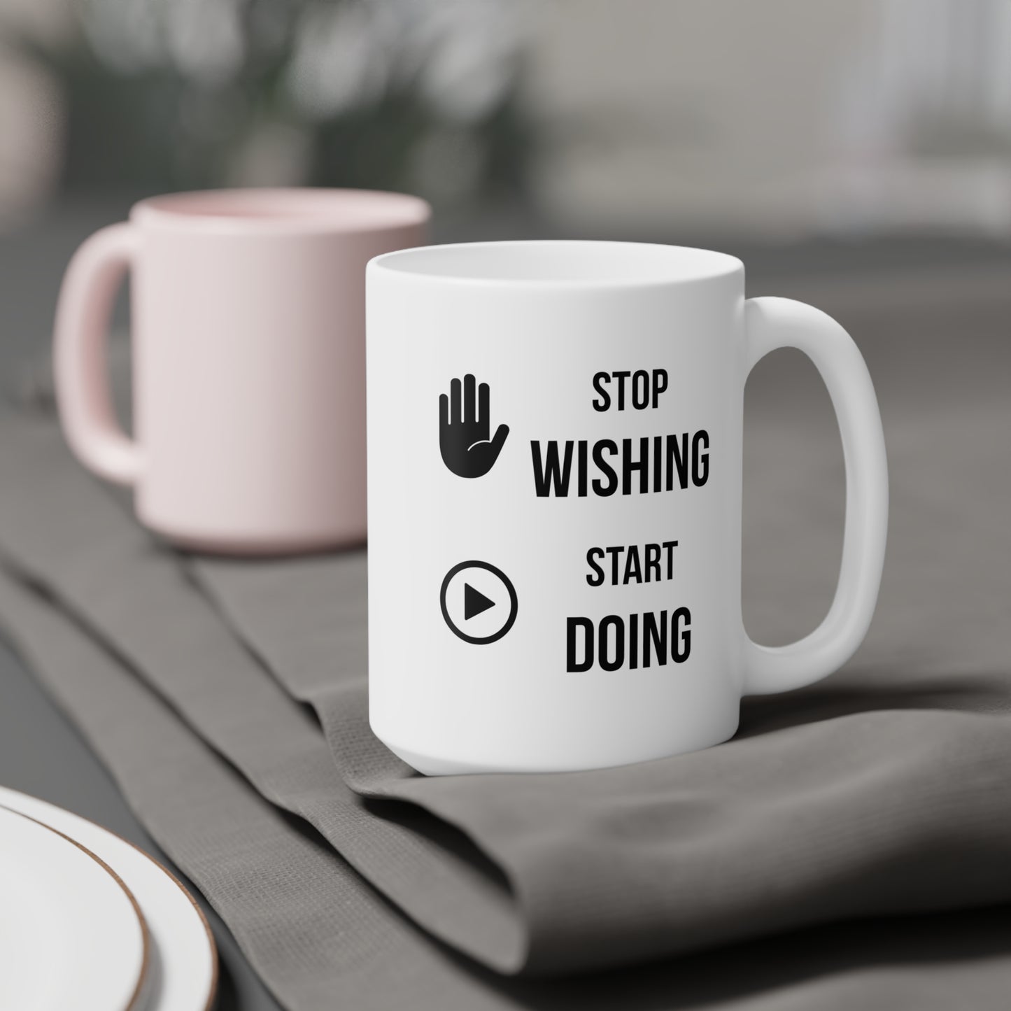 Stop Wishing Start Doing (5) - White Motivation Mug (CAD)