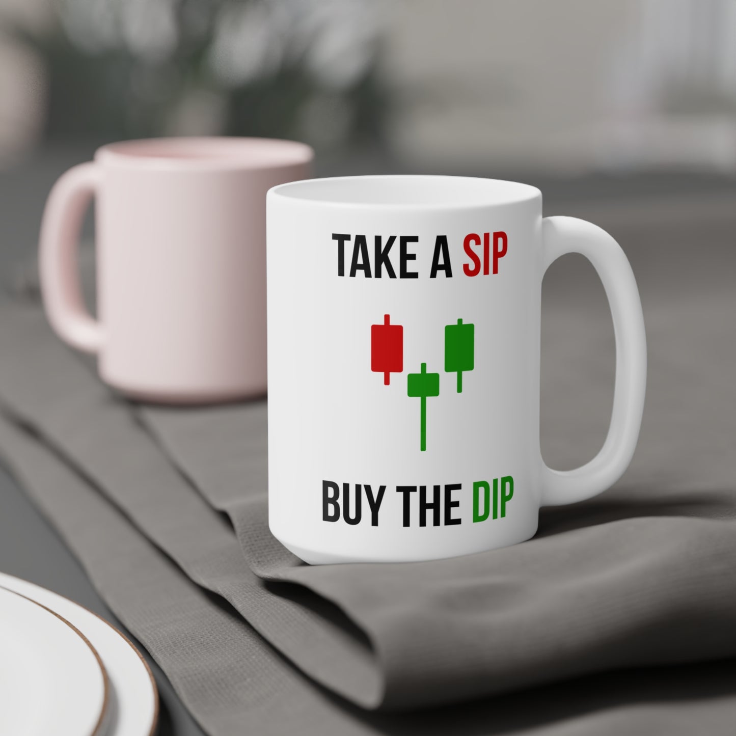 Take a Sip, Buy The Dip (3) - White Trading Mug (CAD)