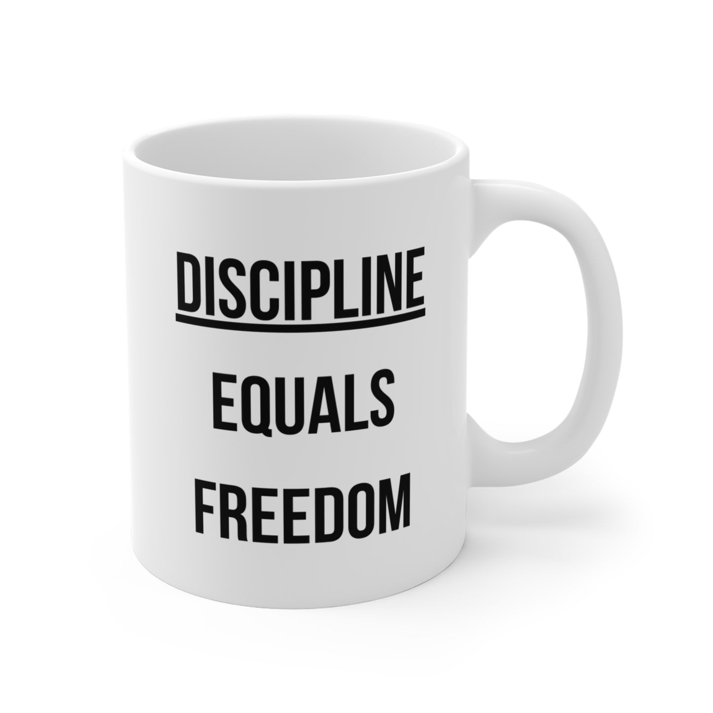 Discipline Equals Freedom (1) - White Motivation Mug (CAD)