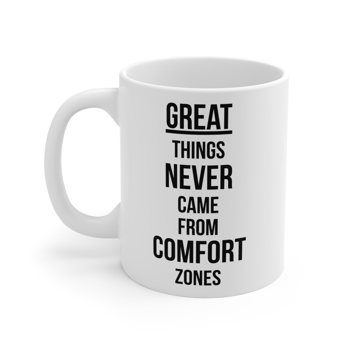 Great Things Never Came from Comfort Zone (1) - White Motivation Mug (CAD)
