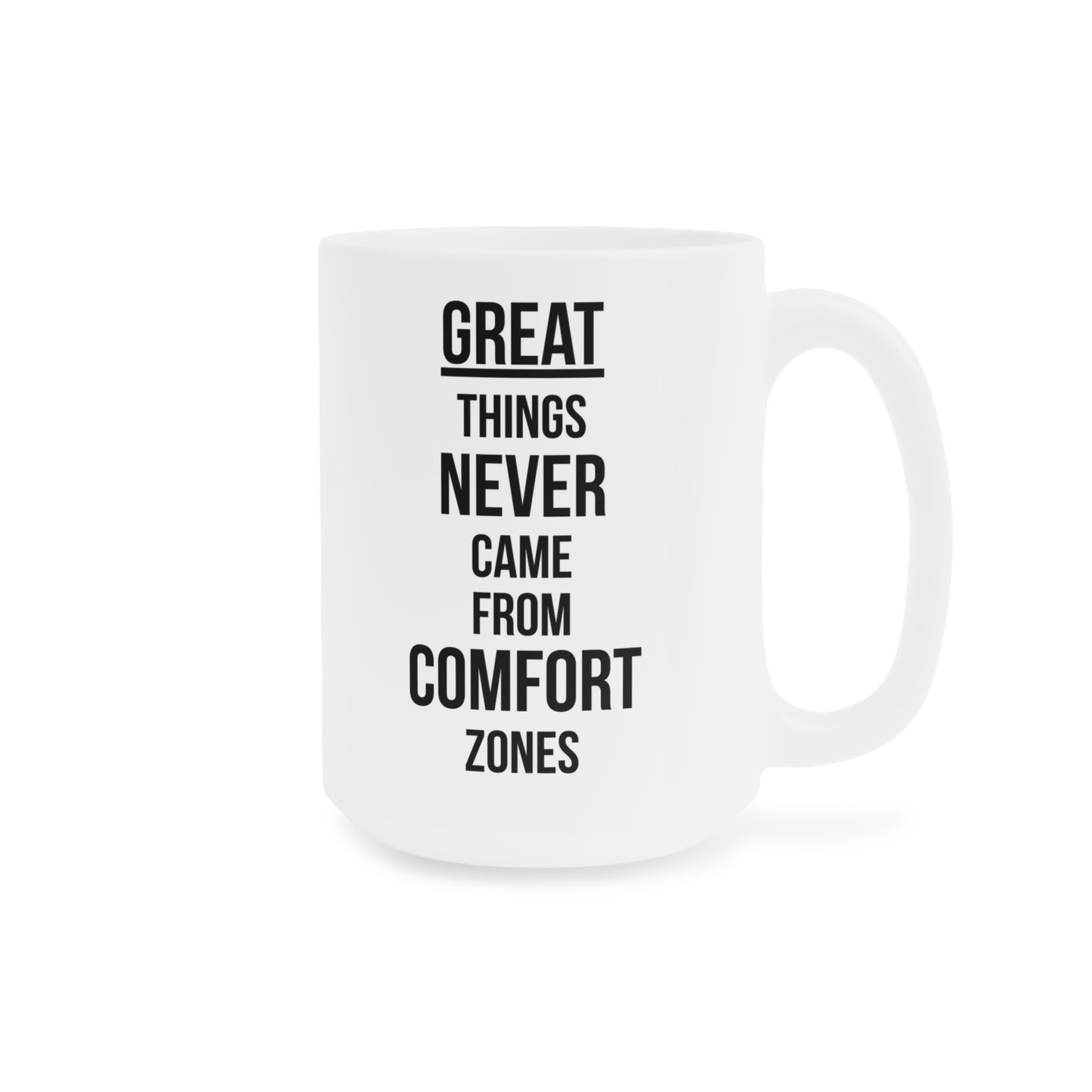 Great Things Never Came from Comfort Zone (1) - White Motivation Mug (CAD)