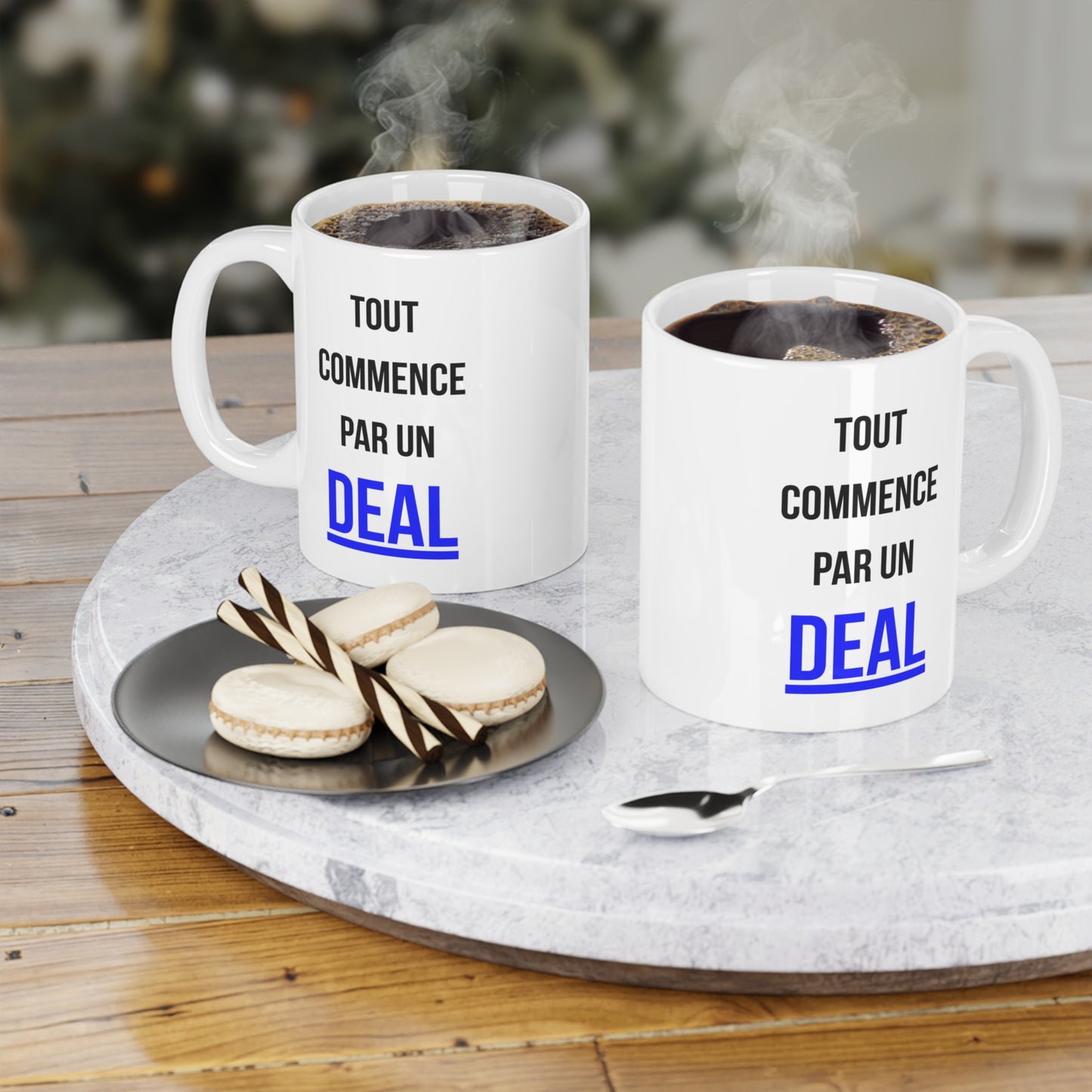 Tout Commence Par Un Deal (2) - White Motivation Mug (CAD)