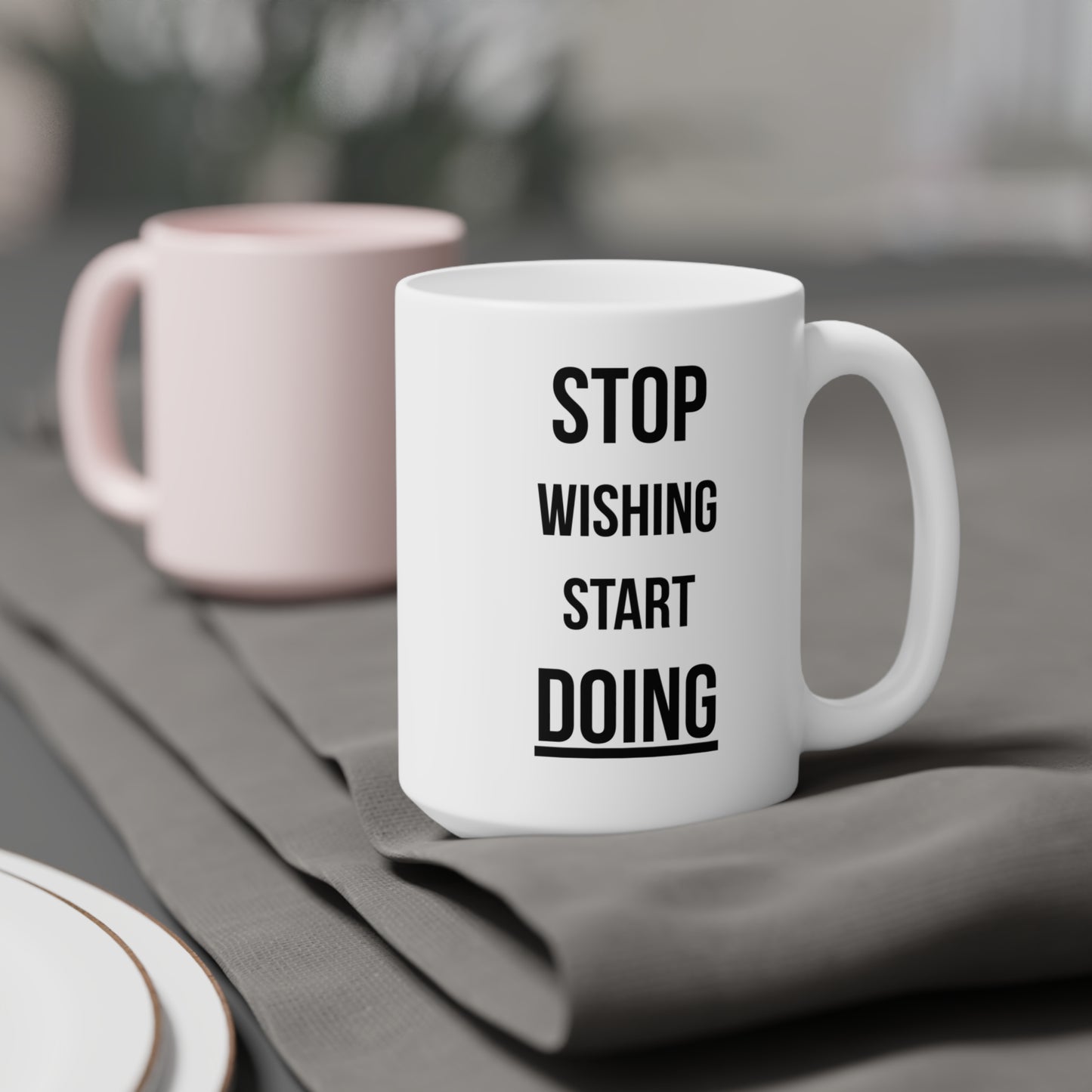 Stop Wishing Start Doing (1) - White Motivation Mug (CAD)