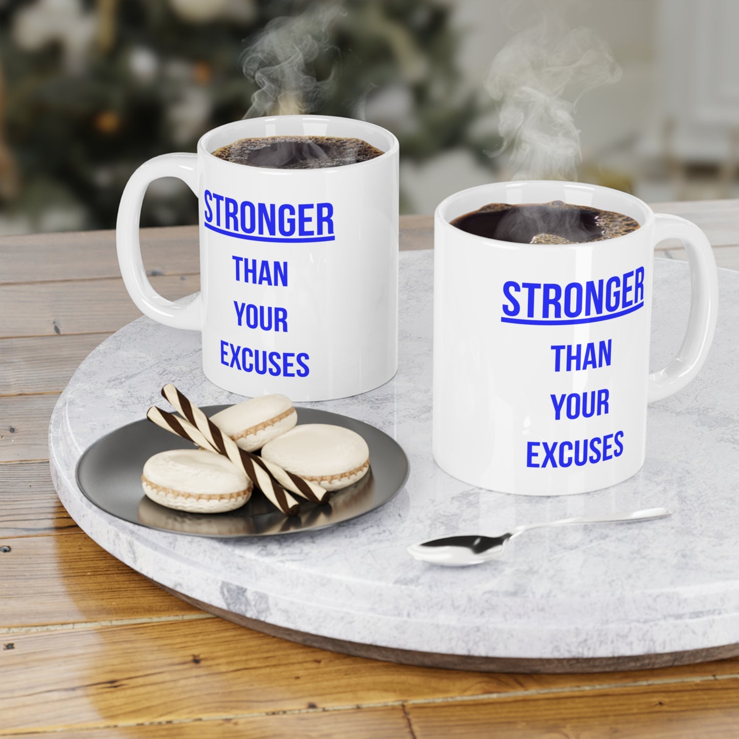 Stronger than your Excuses (2) - White Motivation Mug (CAD)