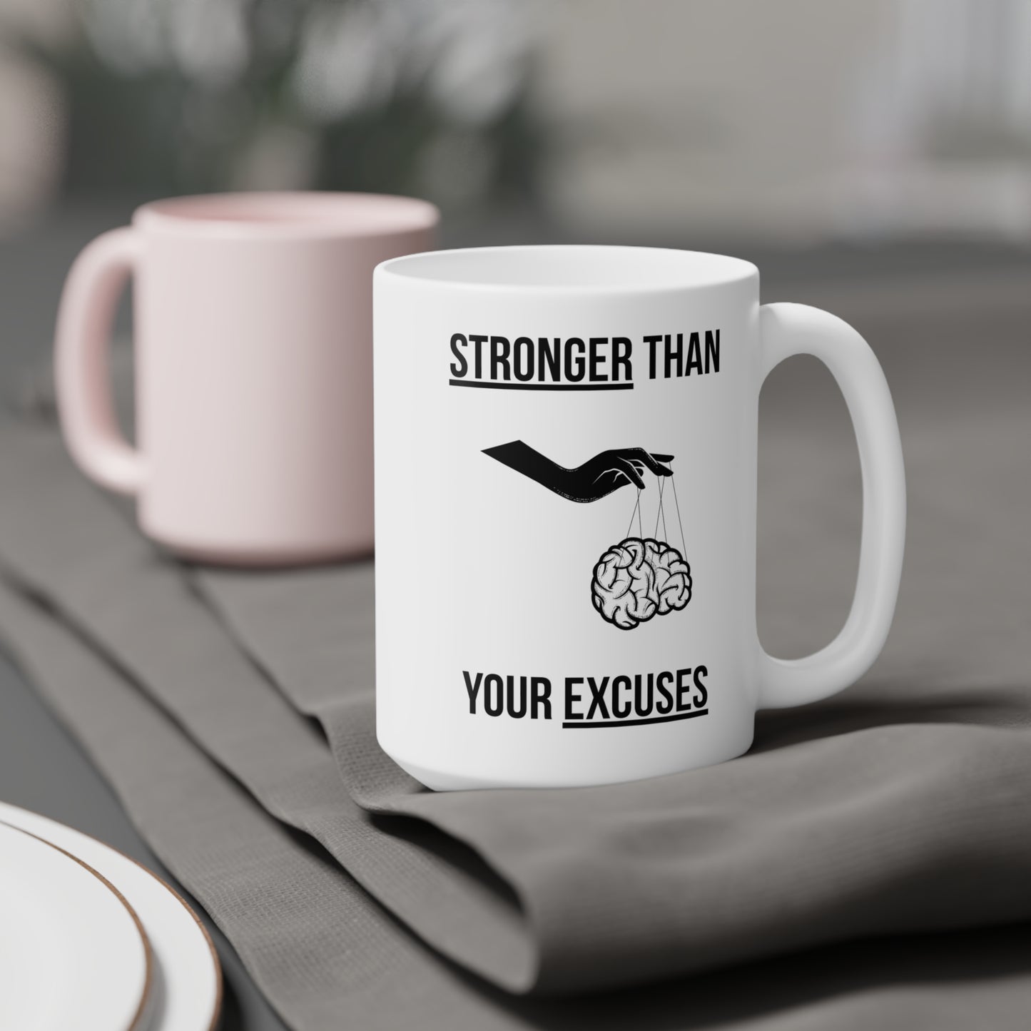 Stronger than your Excuses (5) - White Motivation Mug (CAD)