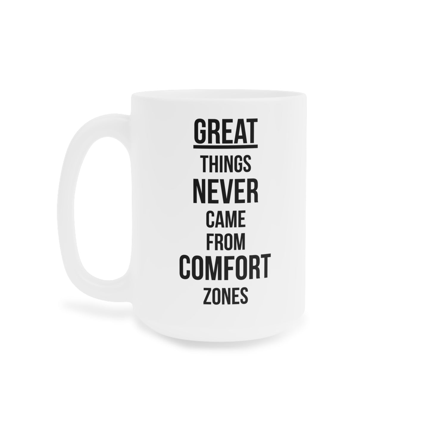 Great Things Never Came from Comfort Zone (1) - White Motivation Mug (CAD)