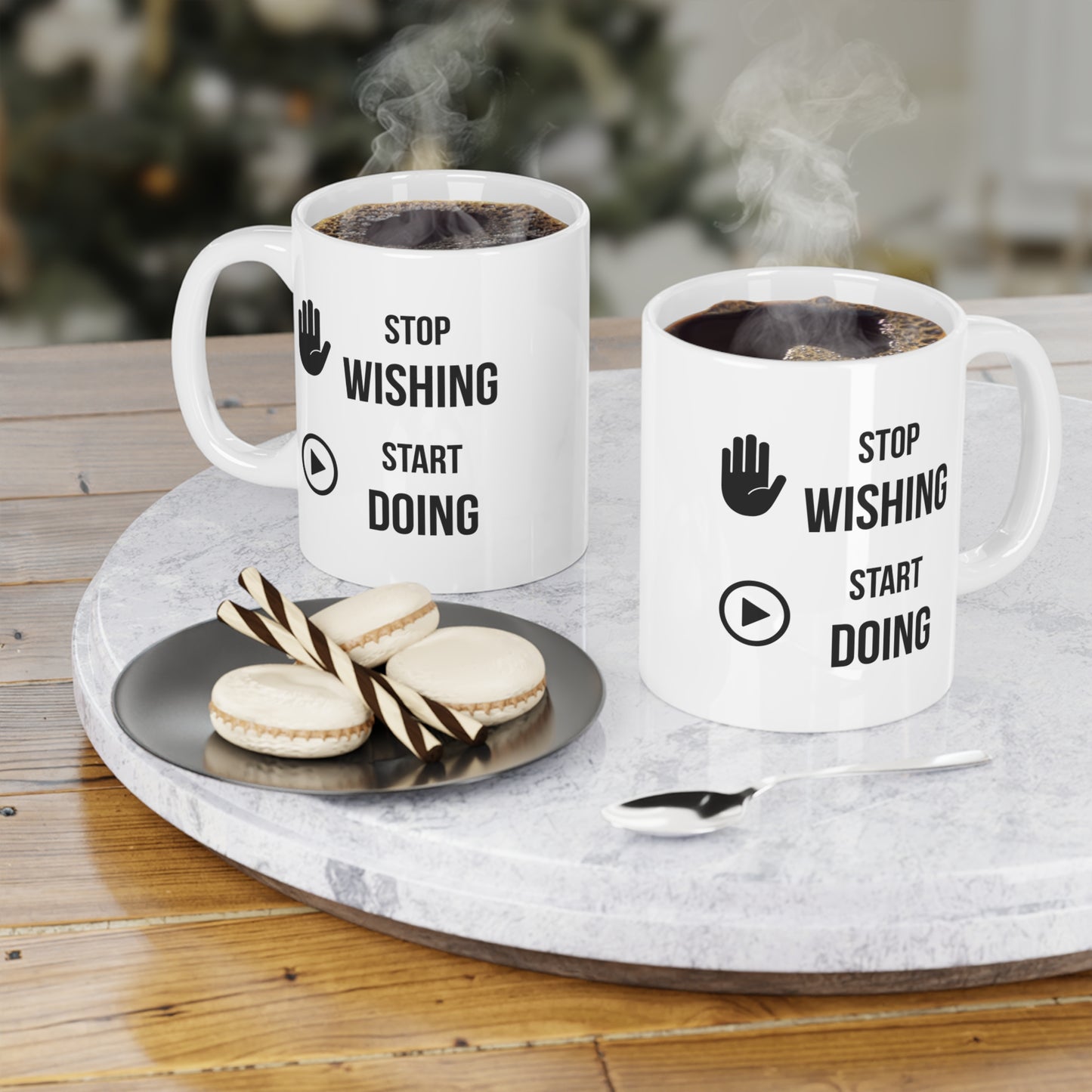 Stop Wishing Start Doing (5) - White Motivation Mug (CAD)