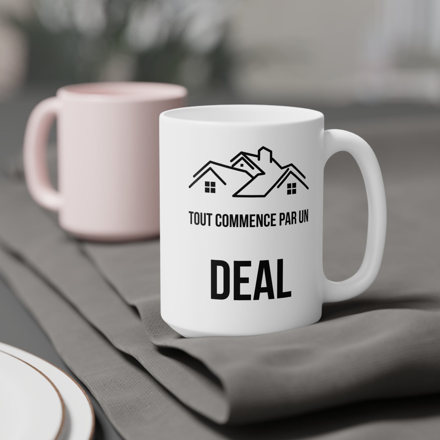 Tout Commence Par Un Deal (4) - White Motivation Mug (CAD)