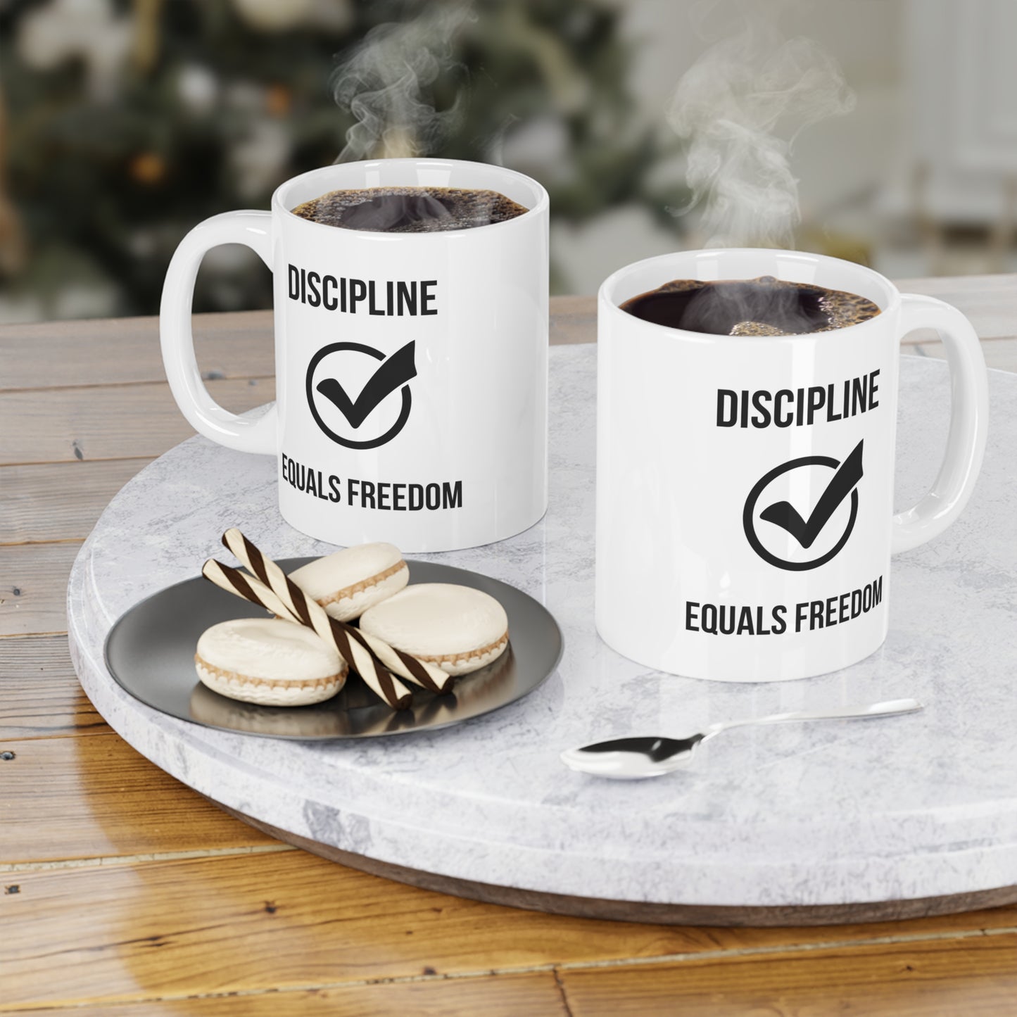 Discipline Equals Freedom (5) - White Motivation Mug (CAD)