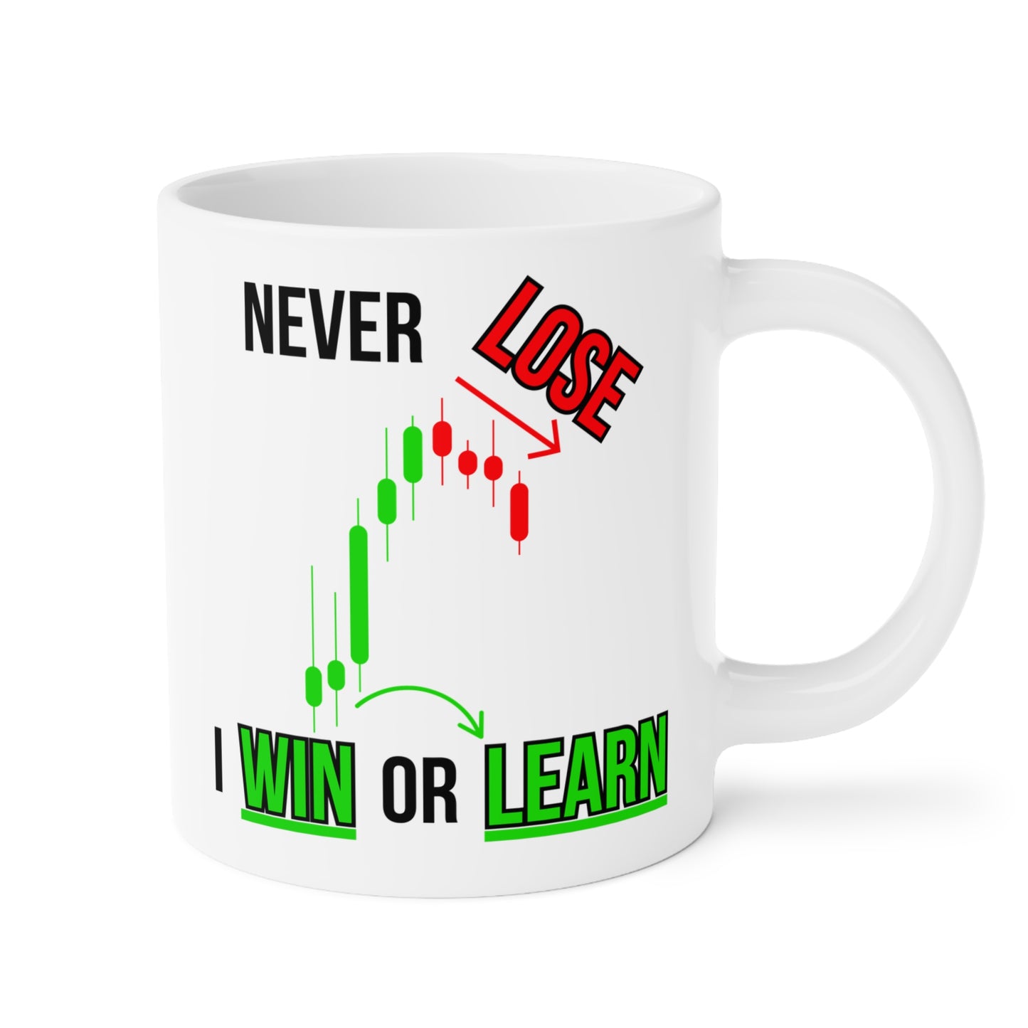 Never Lose, I Win or Learn - White Trading Mug (CAD)