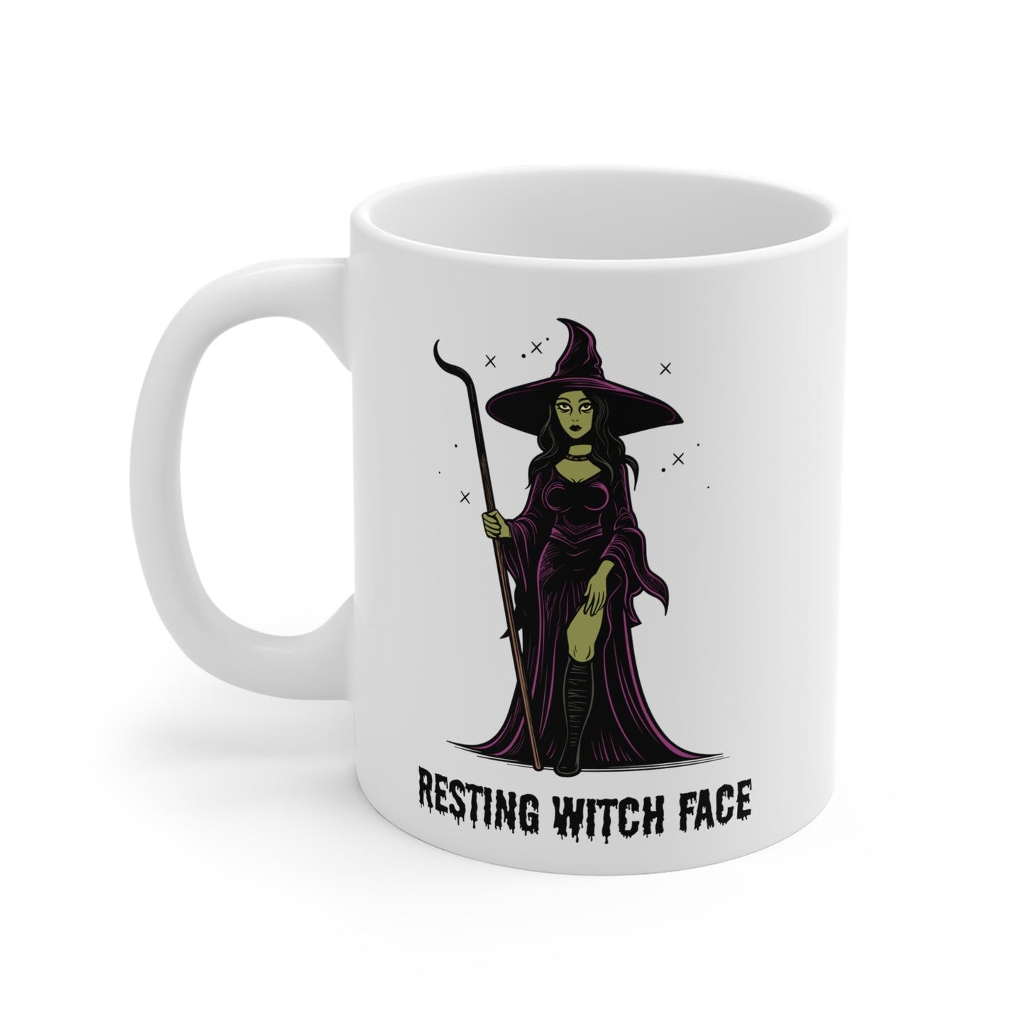 Resting witch face (1) - White Halloween Mug (CAD)
