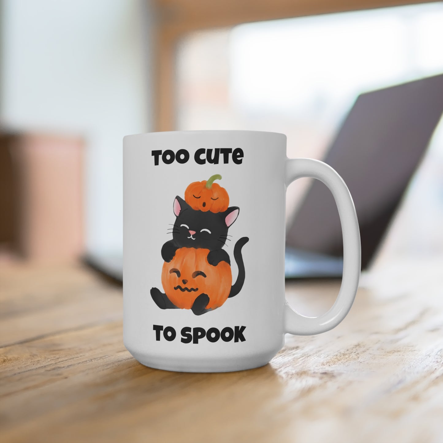 Too cute to spook (1) - White Halloween Mug (CAD)