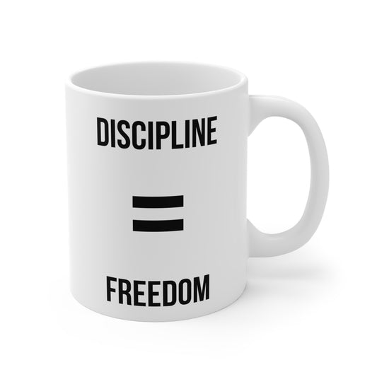Discipline Equals Freedom (3) - White Motivation Mug (CAD)