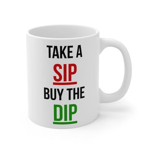 Take a Sip, Buy The Dip (2) - White Trading Mug (CAD)