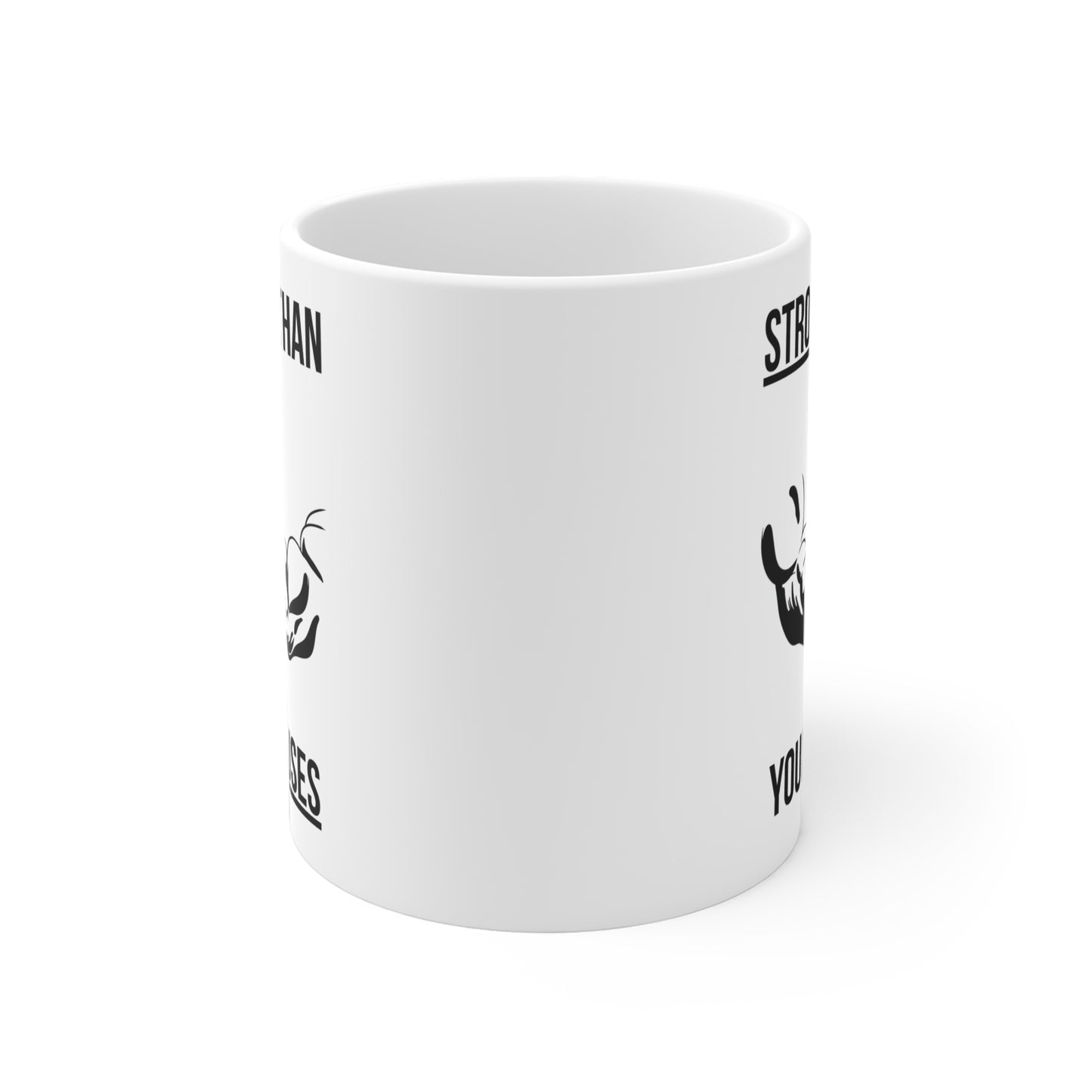 Stronger than your Excuses (4) - White Motivation Mug (CAD)
