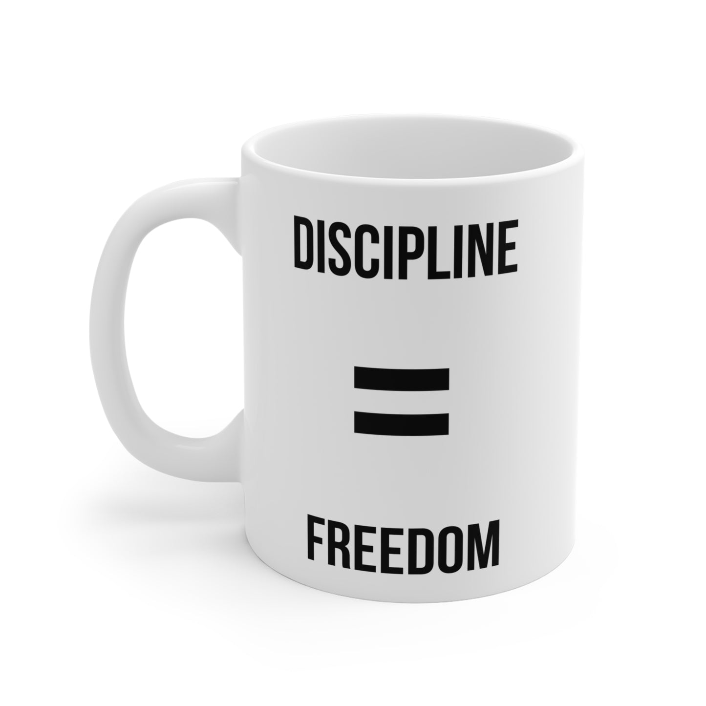 Discipline Equals Freedom (3) - White Motivation Mug (CAD)