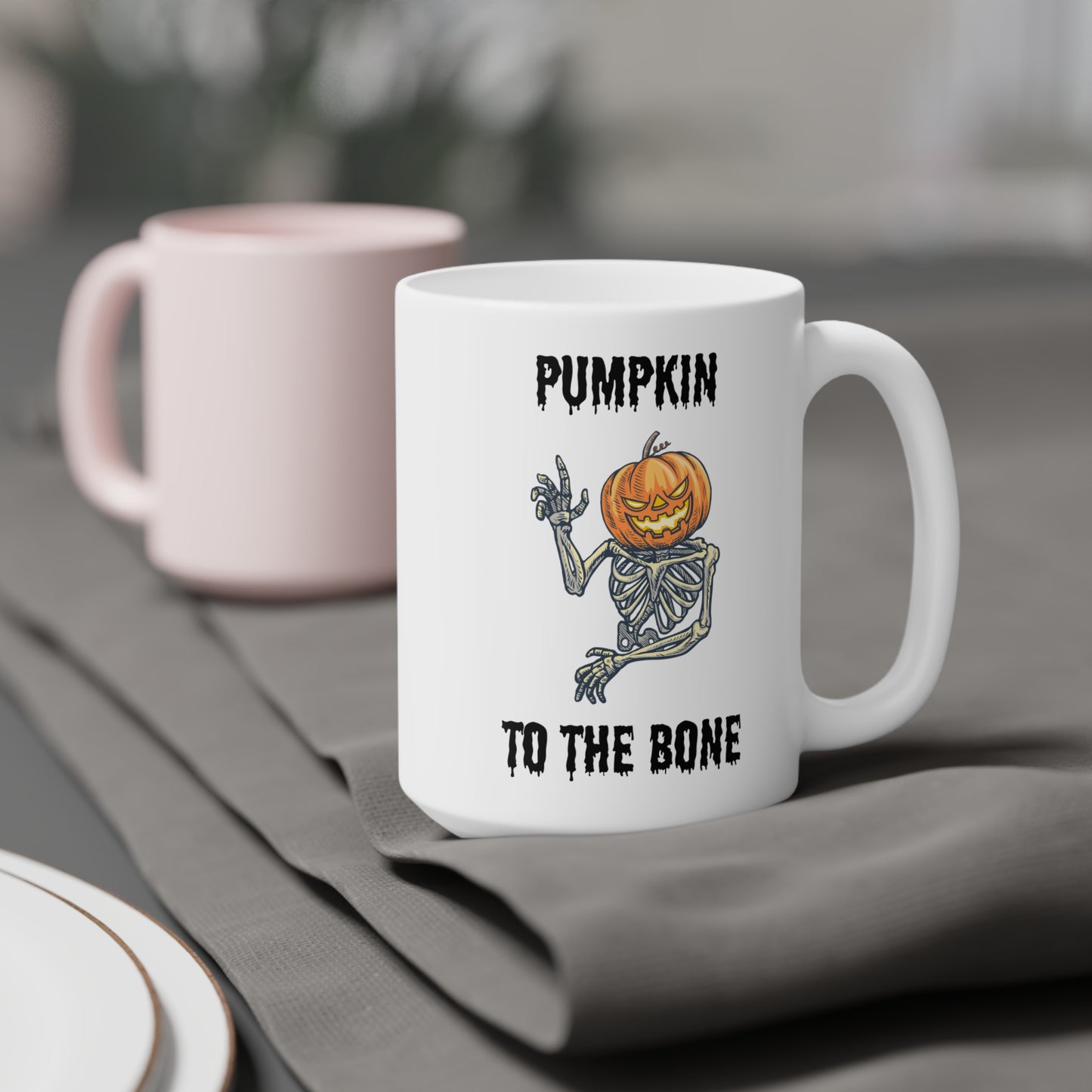 Pumpkin to the bone (1) - White Halloween Mug (CAD)