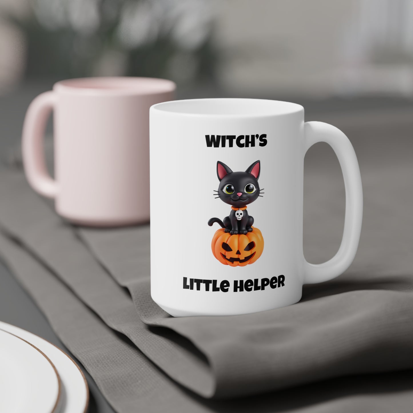 Witch's little helper (1) - White Halloween Mug (CAD)