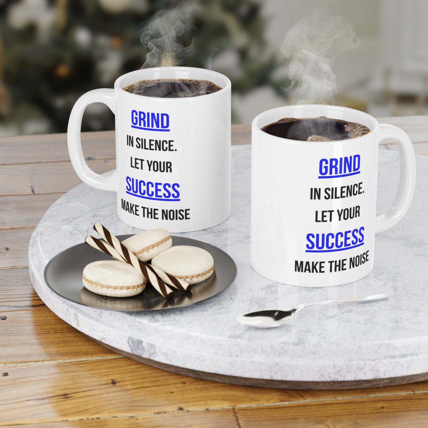 Grind Silence. Success Noise (2) - White Motivation Mug (CAD)
