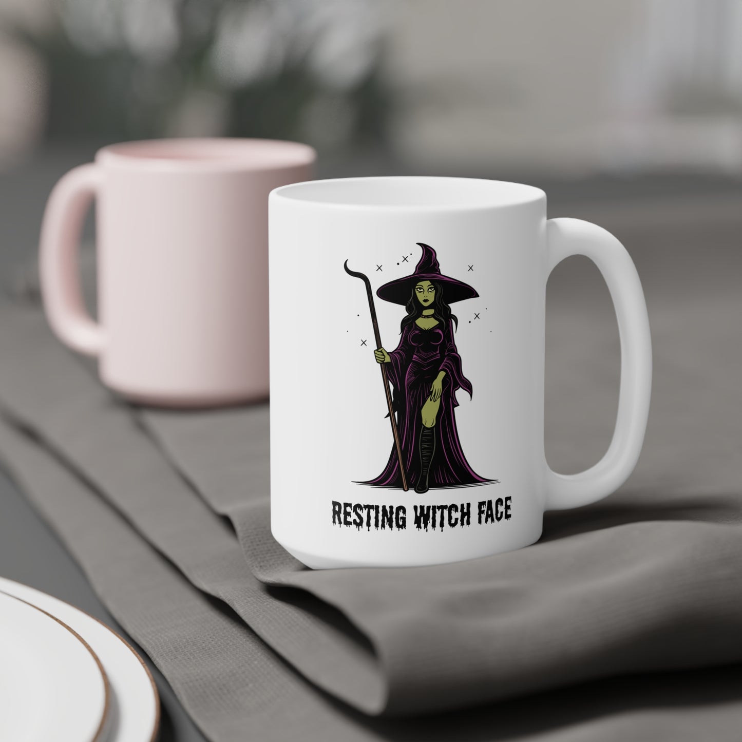 Resting witch face (1) - White Halloween Mug (CAD)