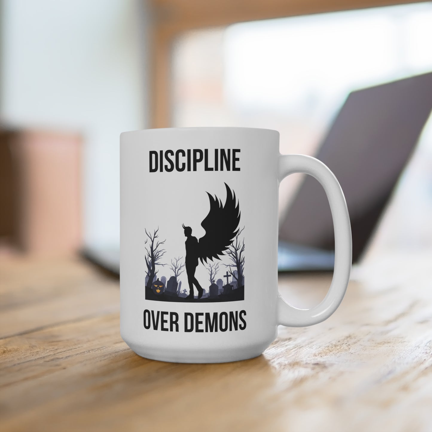 Discipline over demons (1) - White Halloween Mug (CAD)