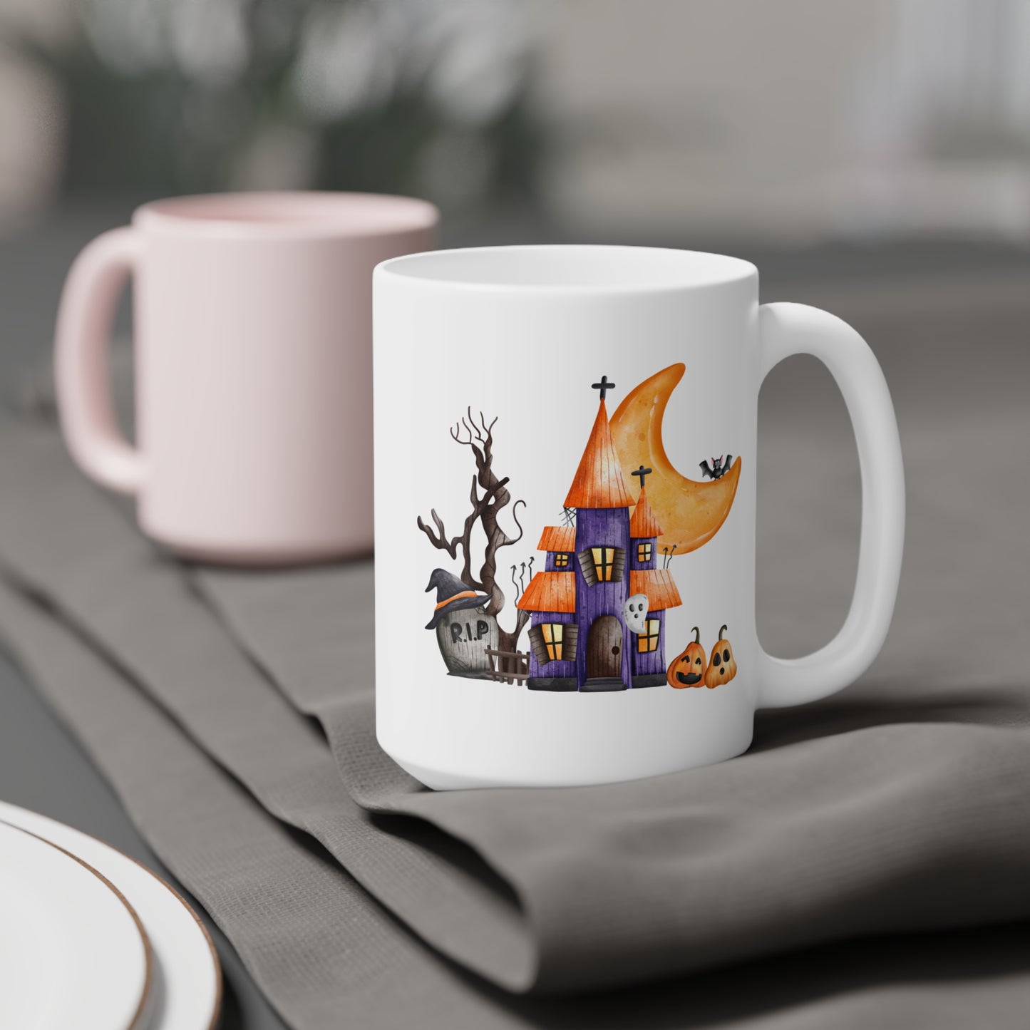 Halloween House (1) - White Halloween Mug (CAD)