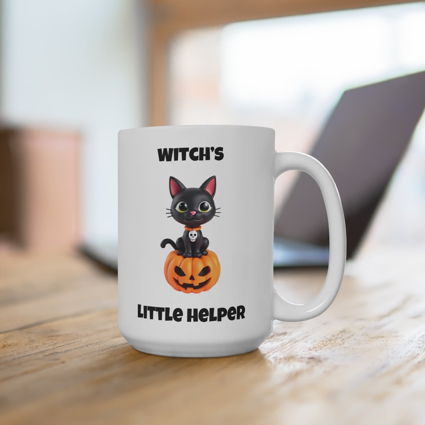 Witch's little helper (1) - White Halloween Mug (CAD)
