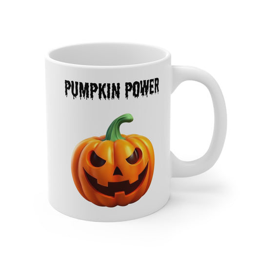 Pumpkin power (1) - White Halloween Mug (CAD)