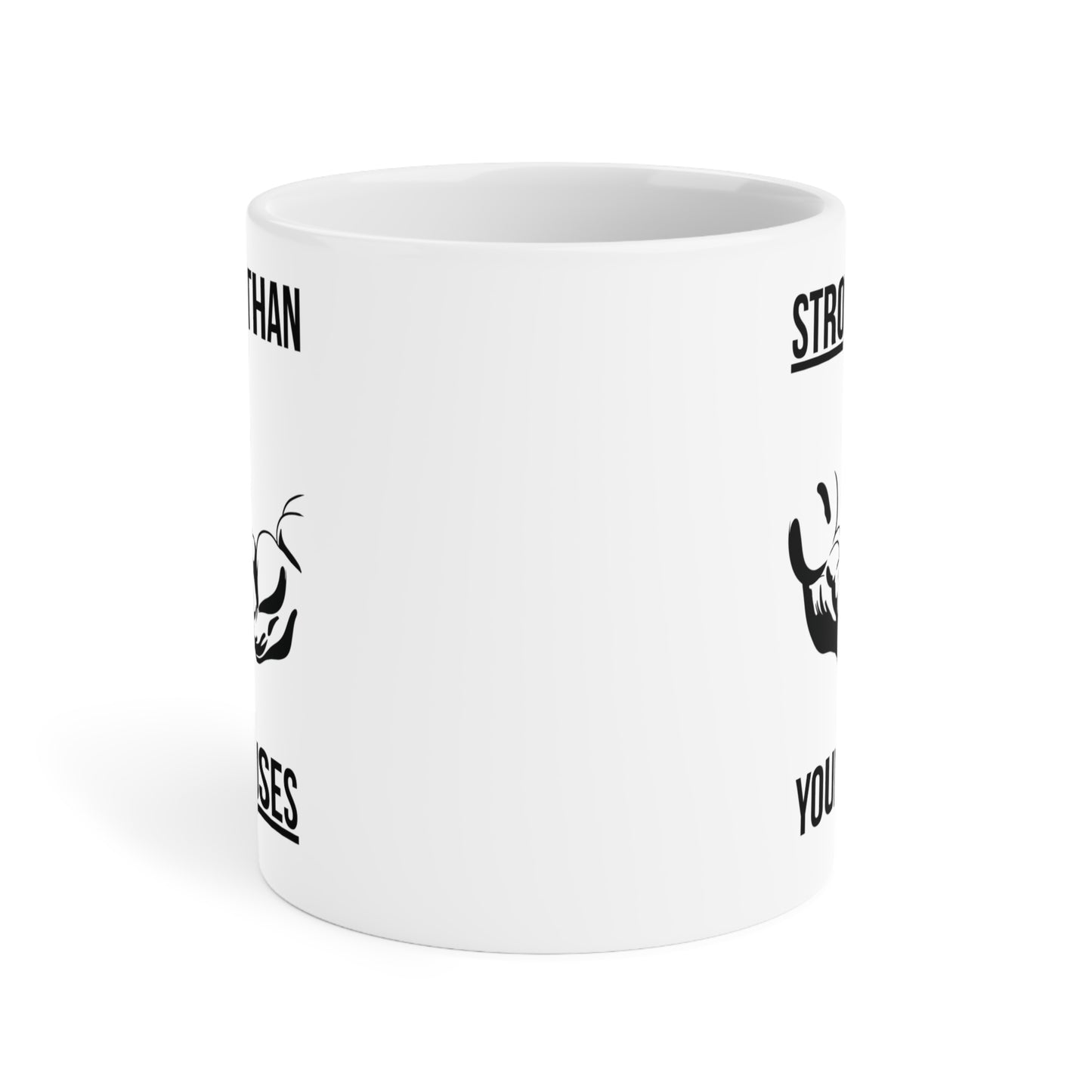 Stronger than your Excuses (4) - White Motivation Mug (CAD)