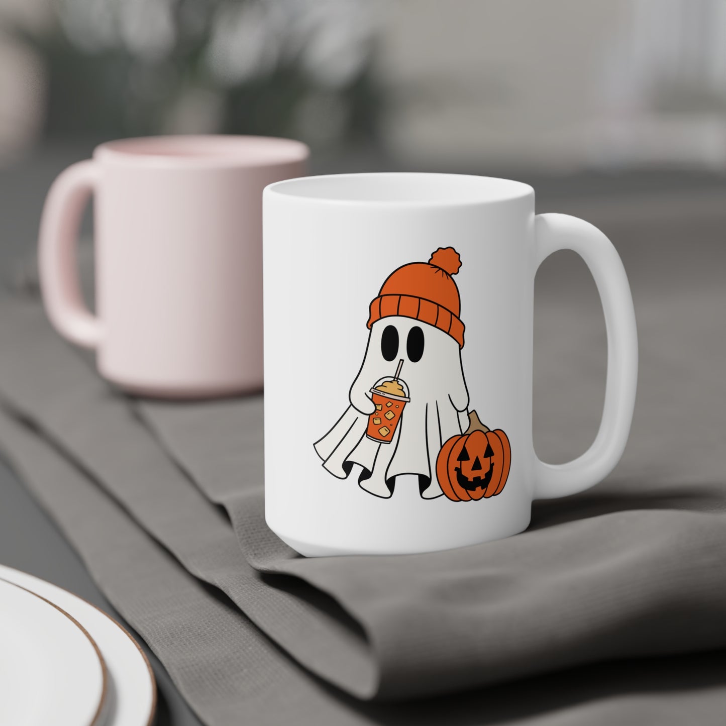 Ghost (1) - White Halloween Mug (CAD)