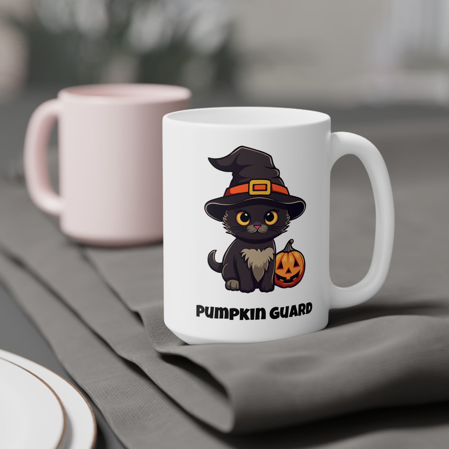 Pumpkin guard (1) - White Halloween Mug (CAD)