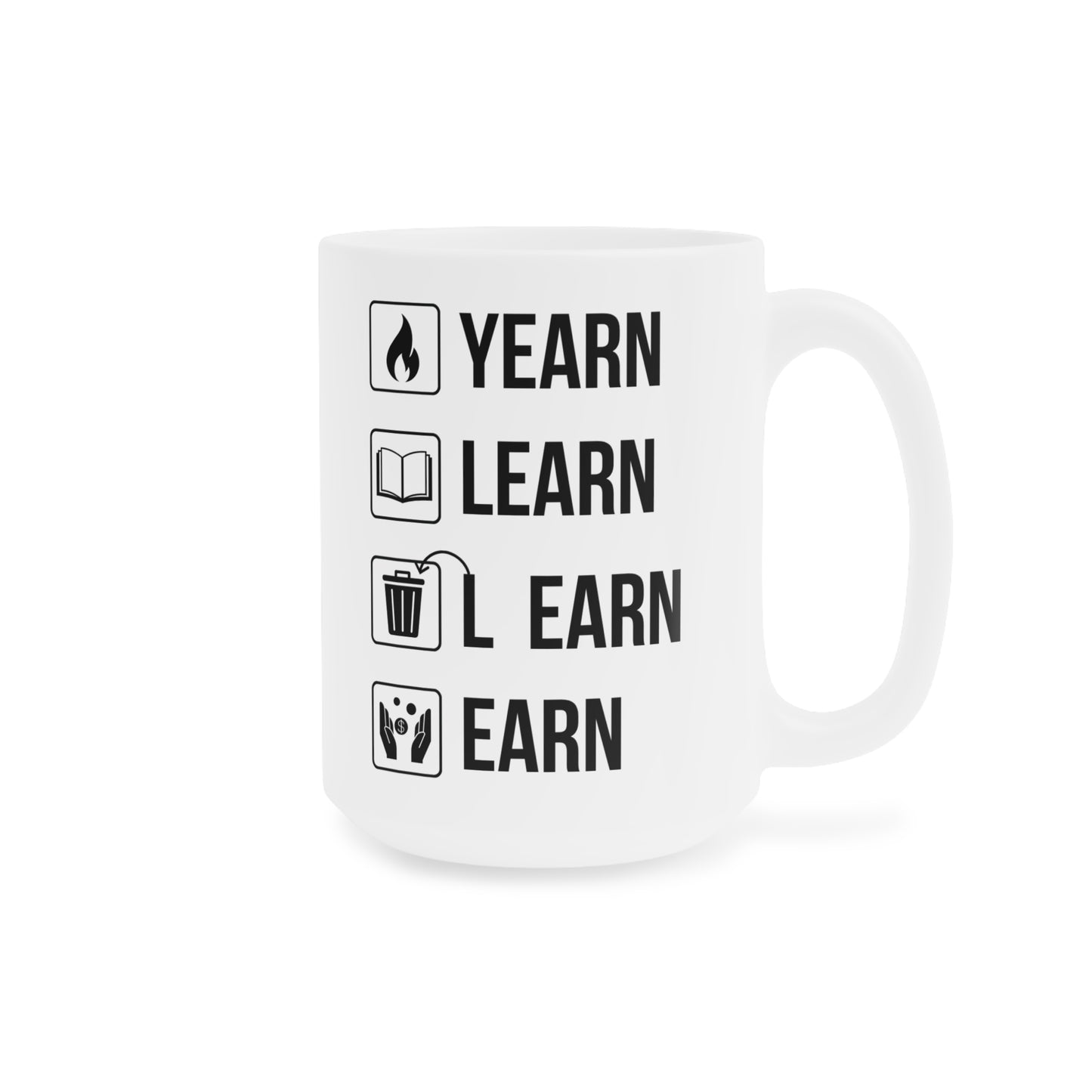 Yearn Learn Unlearn Earn (2) - White Motivation Mug (CAD)