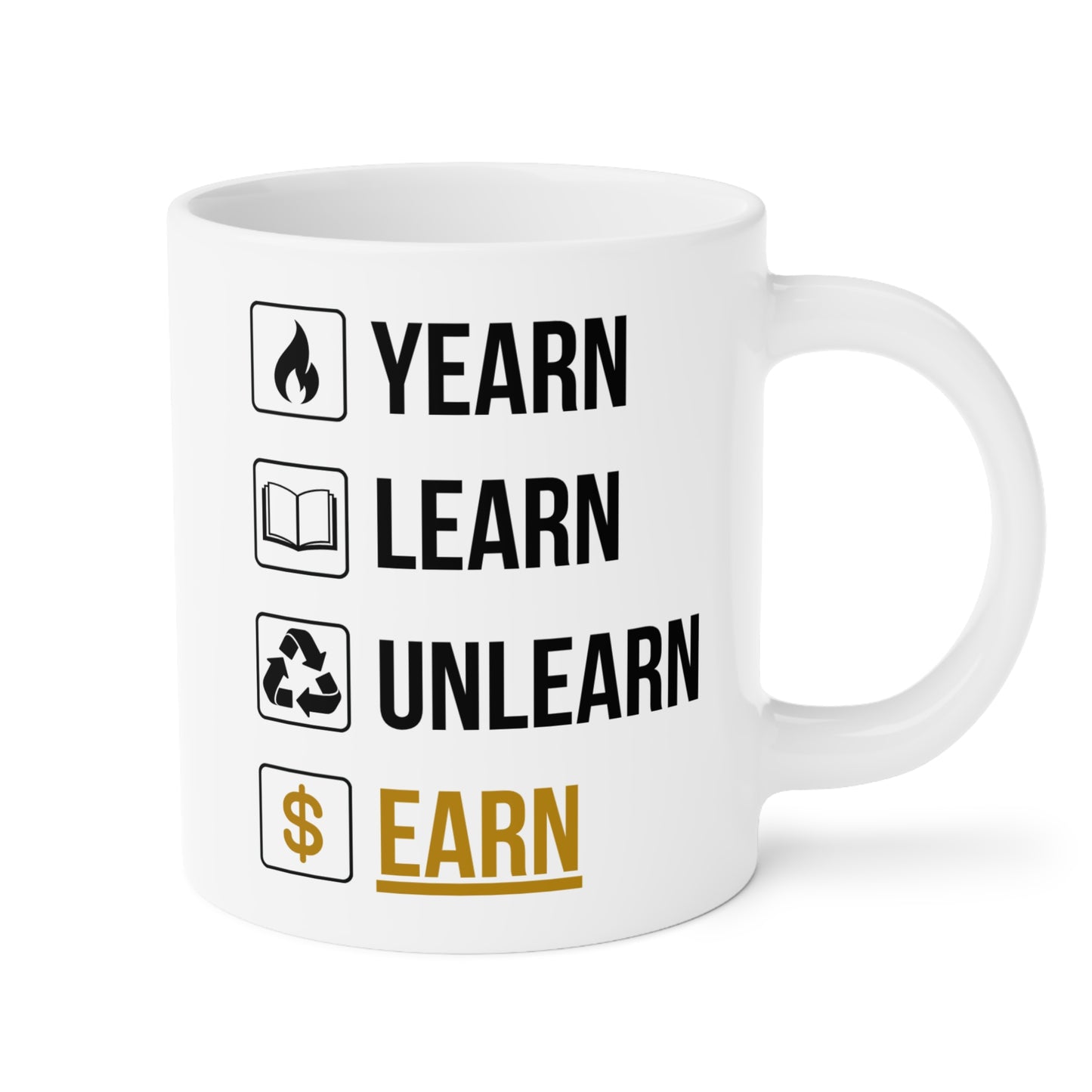 Yearn Learn Unlearn Earn (6) - White Motivation Mug (CAD)