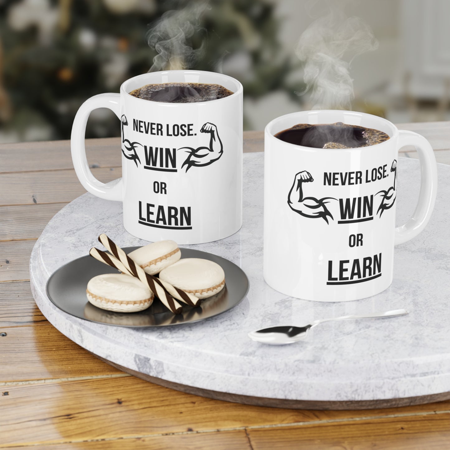 Never Lose, I Win or Learn - White Motivation Mug (CAD)