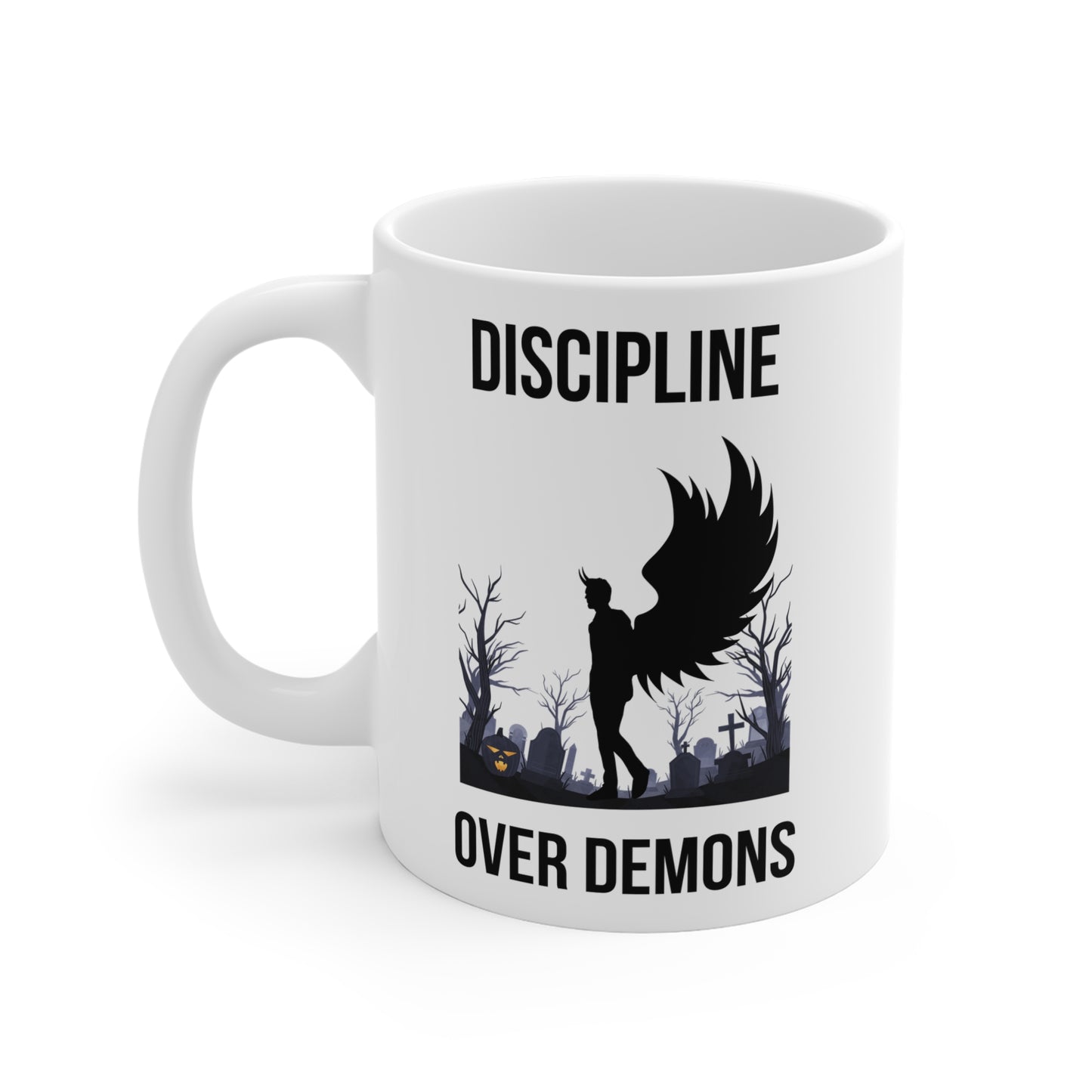 Discipline over demons (1) - White Halloween Mug (CAD)