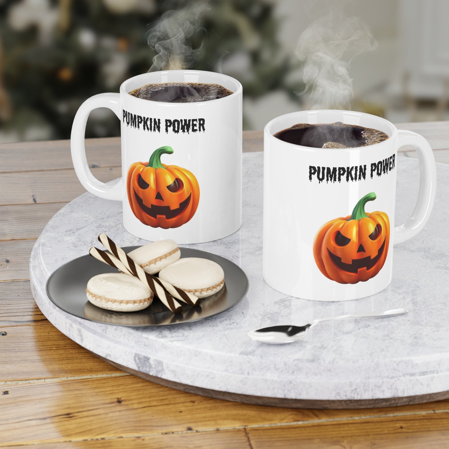 Pumpkin power (1) - White Halloween Mug (CAD)
