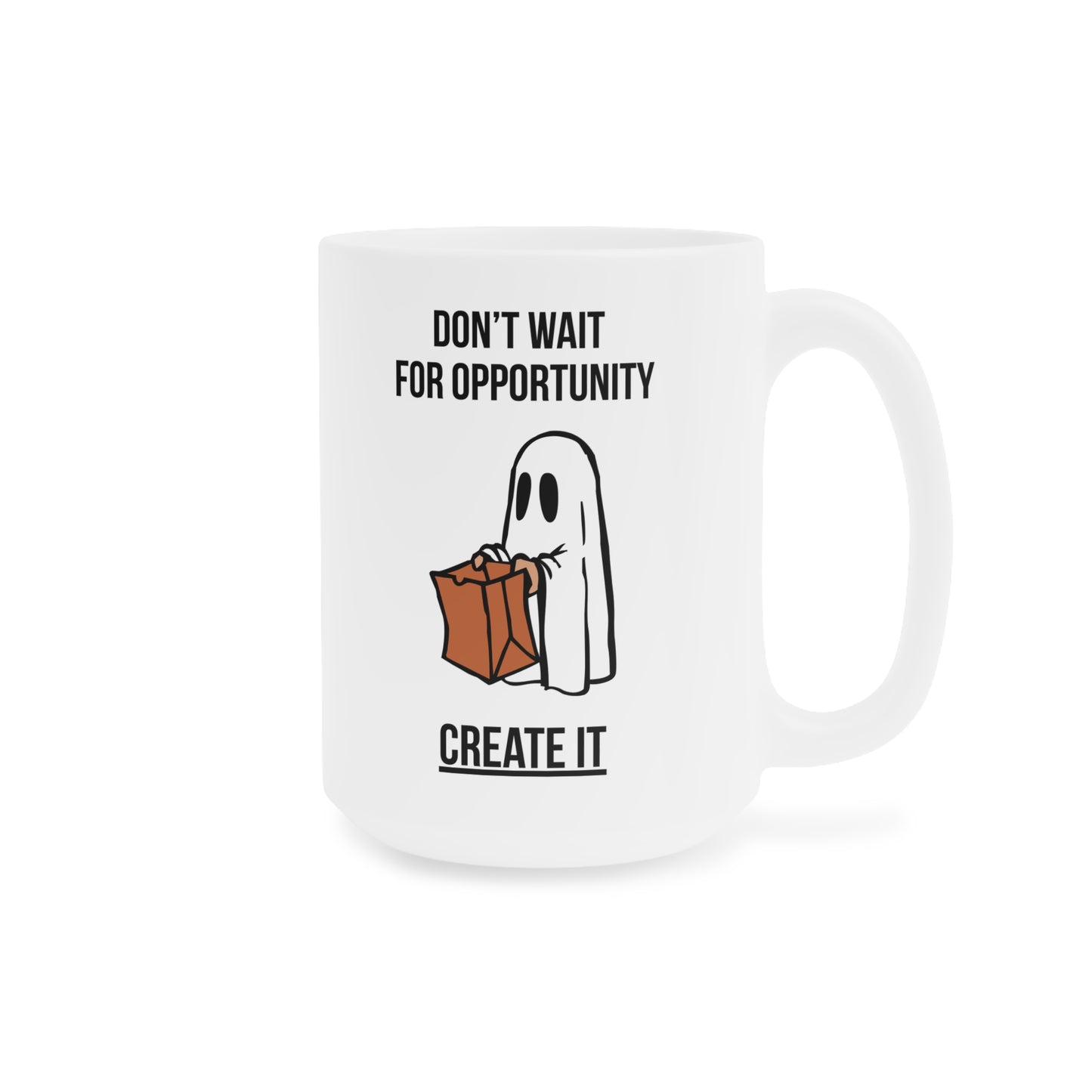 Create your opportunity - White Halloween Mug (CAD)
