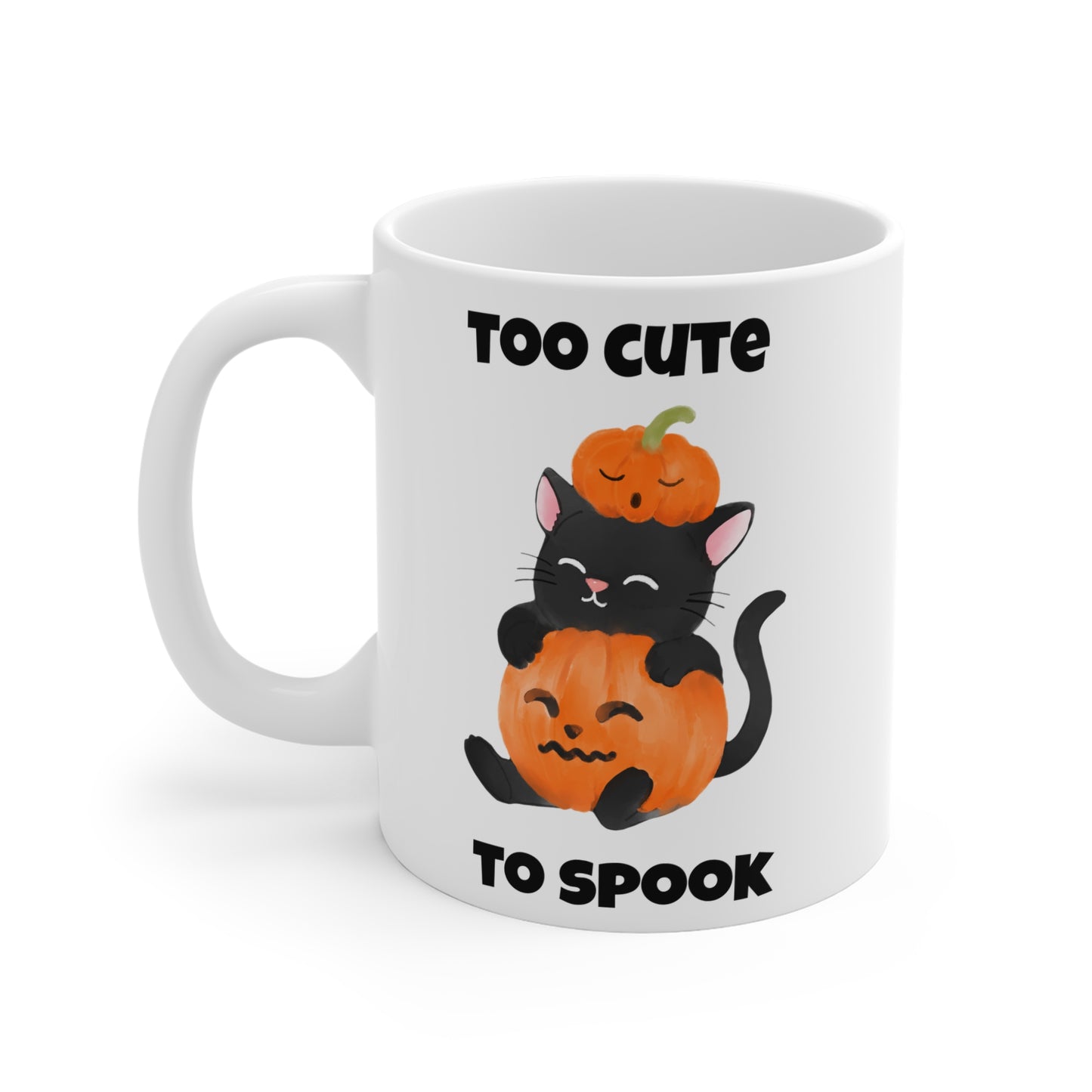 Too cute to spook (1) - White Halloween Mug (CAD)