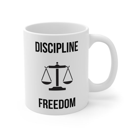 Discipline Equals Freedom (4) - White Motivation Mug (CAD)